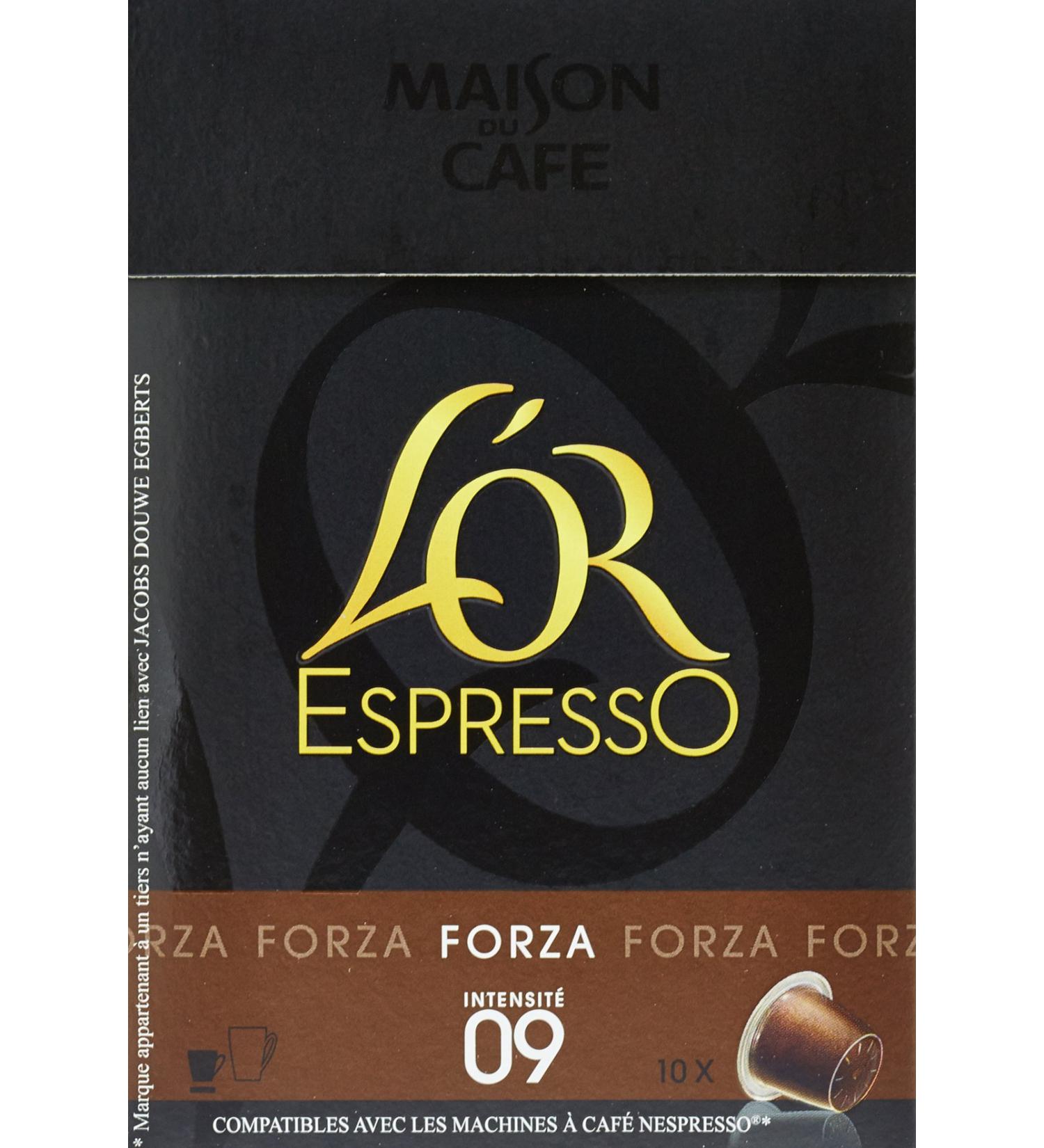 L'OR ESPRESSO Forza 10 coffee capsules compatible with Nespresso coffee machines - Pack of 4 (40 capsules) - Buy Online on GoSupps.com