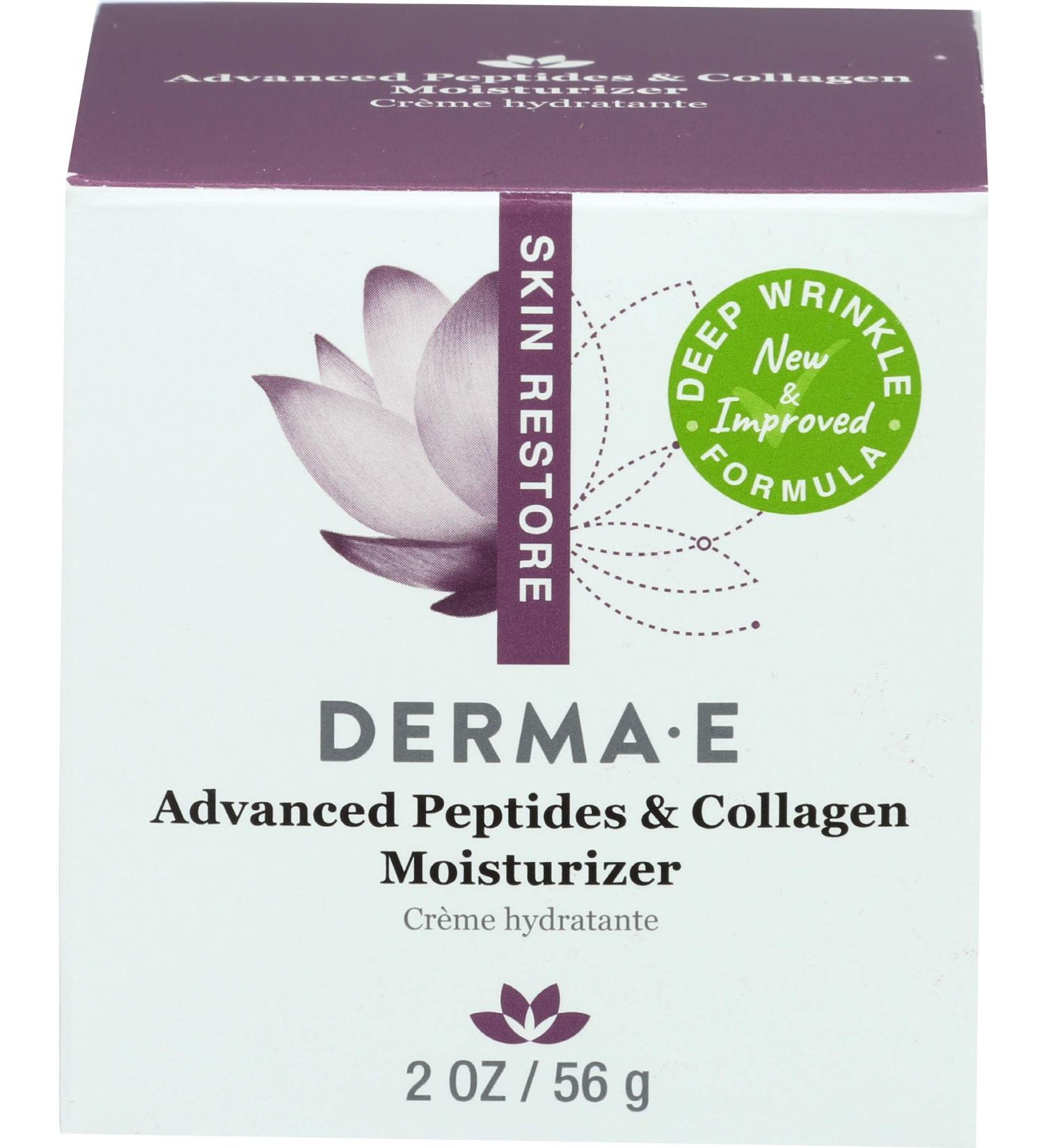 Derma E Peptides Plus Wrinkle Reverse Creme 2 oz - Anti-Aging Moisturizer - Buy Online on GoSupps.com
