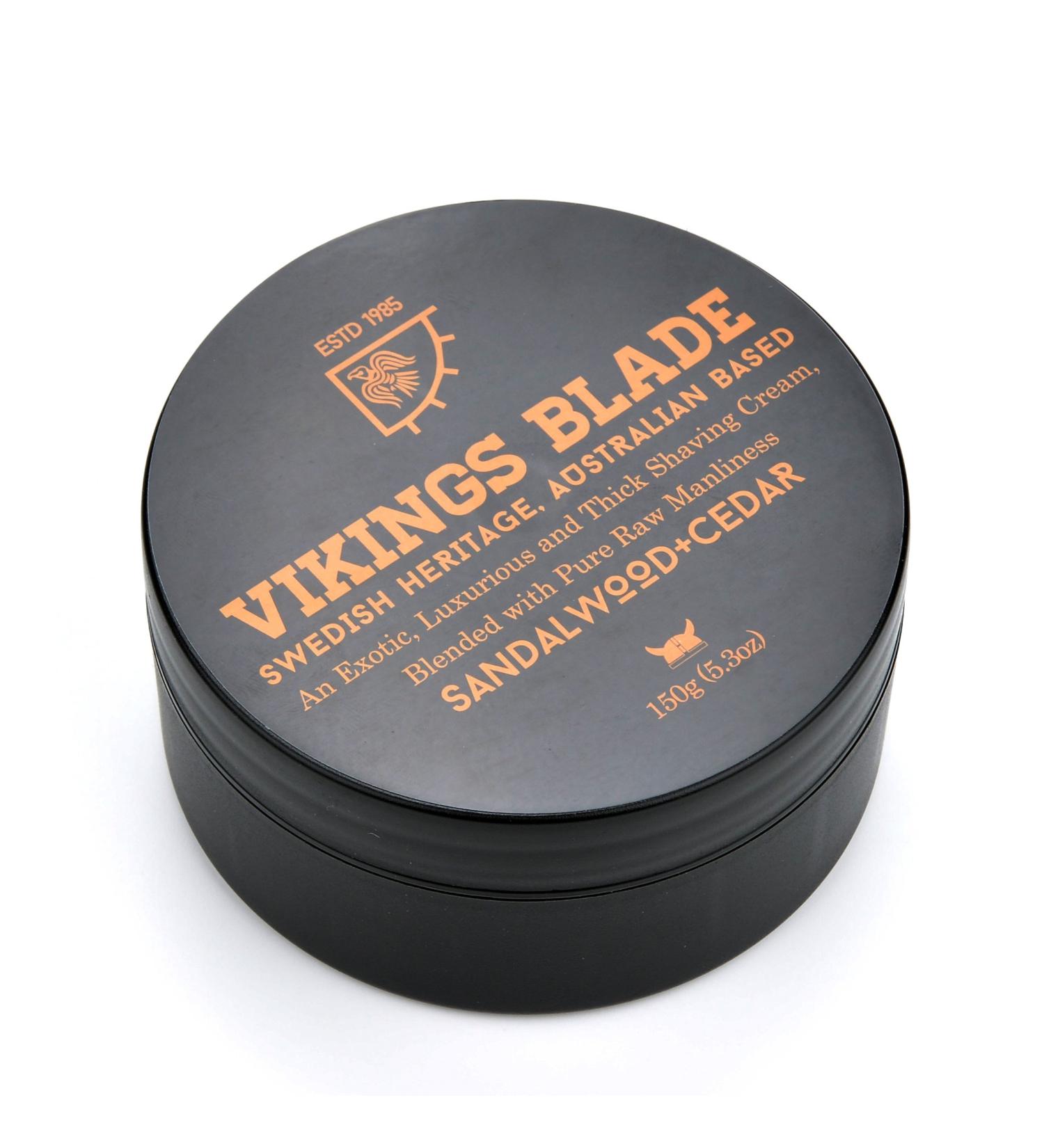 VIKINGS BLADE Luxury Sandalwood & Cedar Shaving Cream - Silky Smooth Foam for Clean Close Shave - 5.3 oz - Buy Online on GoSupps.com