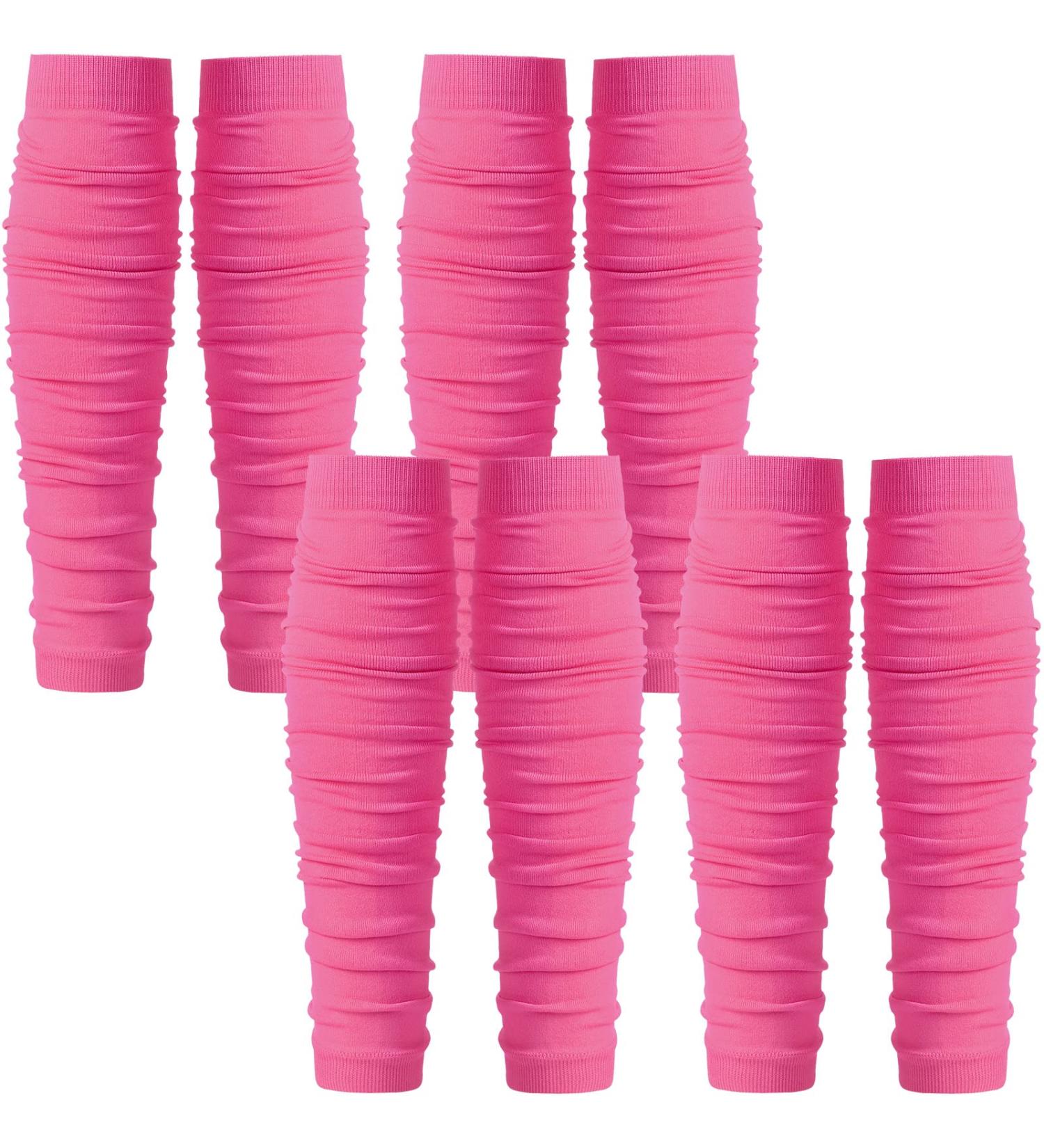 Breast Cancer Awareness Leg Sleeves - 4 Pairs Compression Sports Sleeves for Men Women & Boys (Pink) - International Shipping Available - Buy Online on GoSupps.com