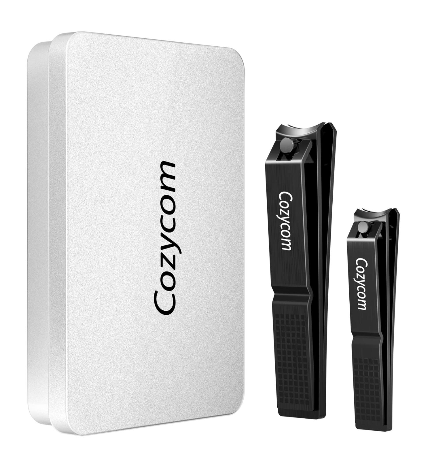 CozyCom Stainless Steel Nail Clippers Set for Adults (2PCS) with Tin Case - Fingernail and Toenail Cutter for Men and Women - Buy Online on GoSupps.com