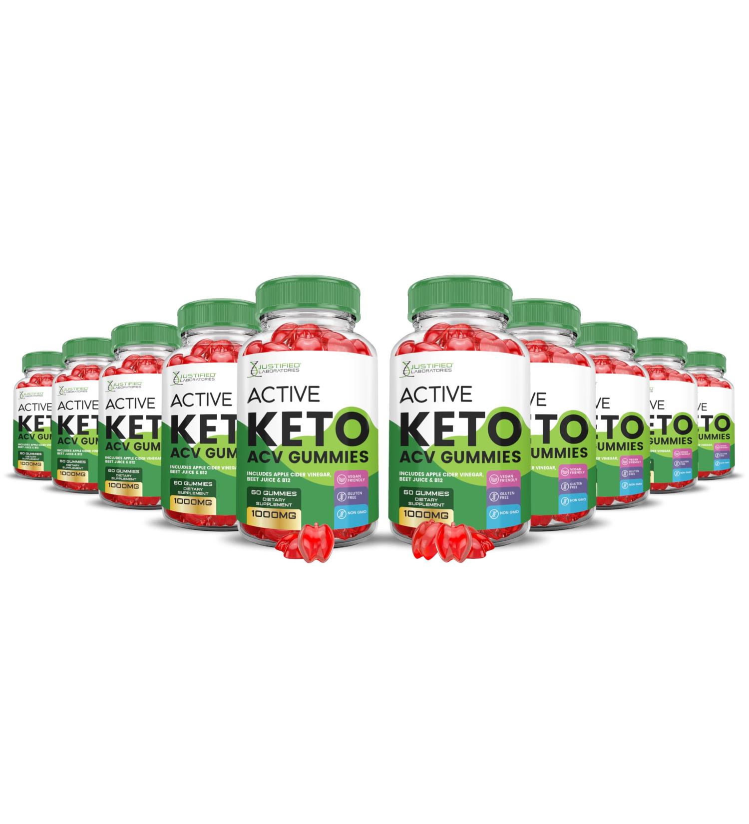 (10 Pack) Active Keto ACV Gummies Advanced Formula 1000MG ActiveKeto Keto Gummies Apple Cider Vinegar Formulated with Pomegranate Beet Juice Powder B12 Vegan Non GMO 600 Gummys - Buy Online on GoSupps.com