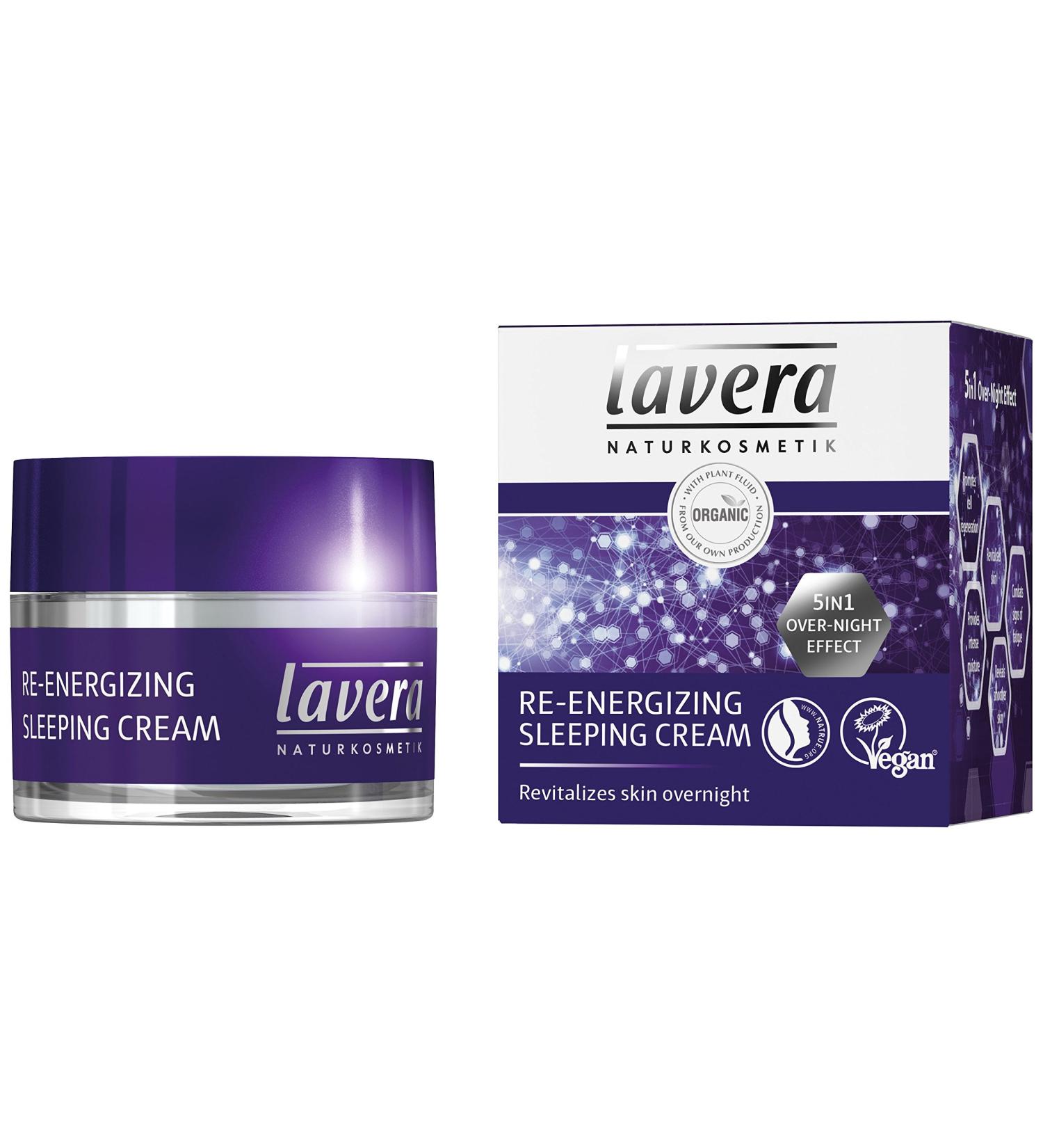 Lavera Re-Energizing Sleeping Cream 1.6 oz - Natural Anti-Aging Night Moisturizer for Radiant Skin - Buy Online on GoSupps.com