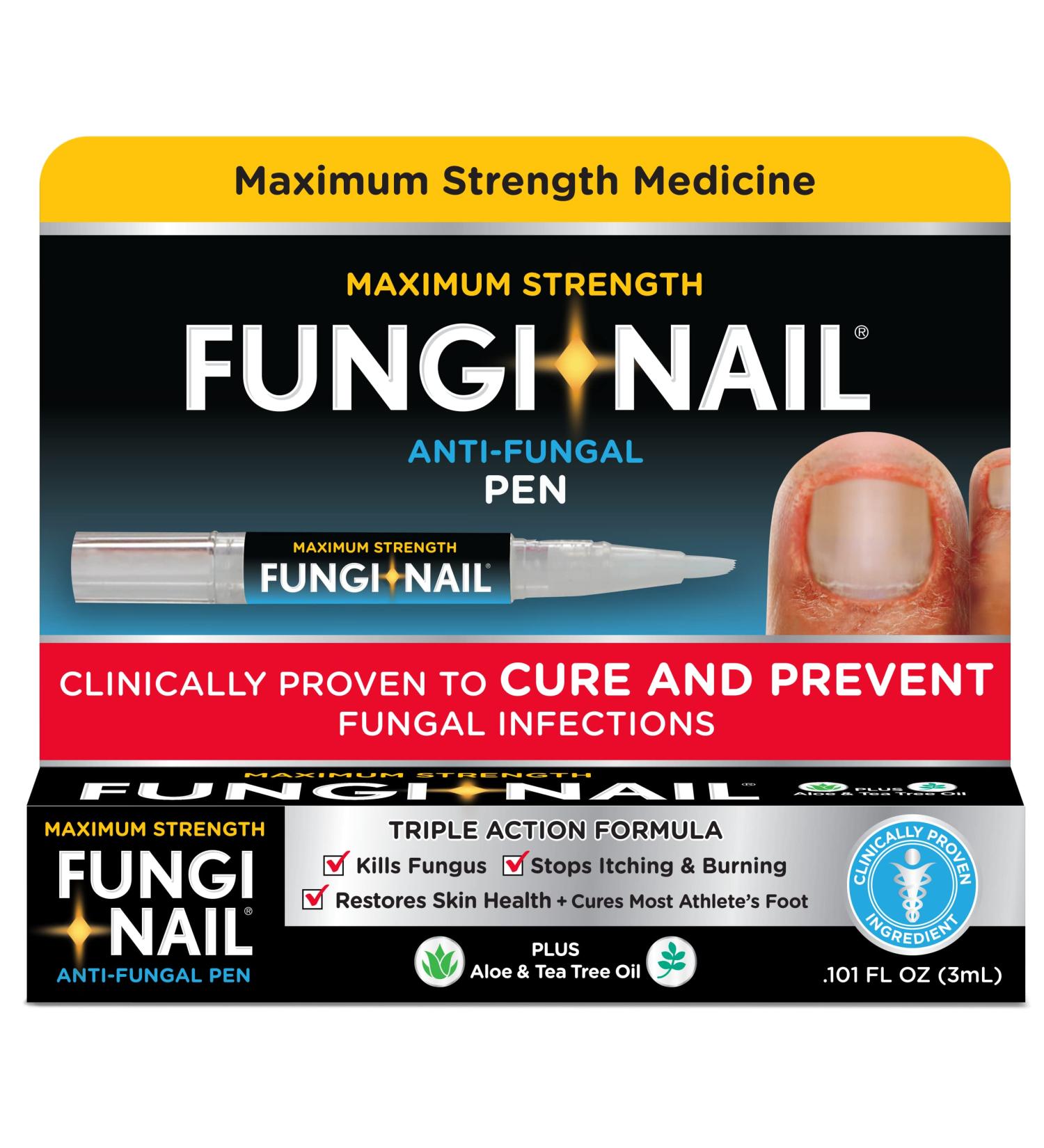Fungi-Nail Pen Applicator Anti-Fungal Solution with Tolnaftate - Clinically Proven Nail & Athlete's Foot Treatment - 0.10 Fl Oz (Pack of 1) - Buy Online on GoSupps.com