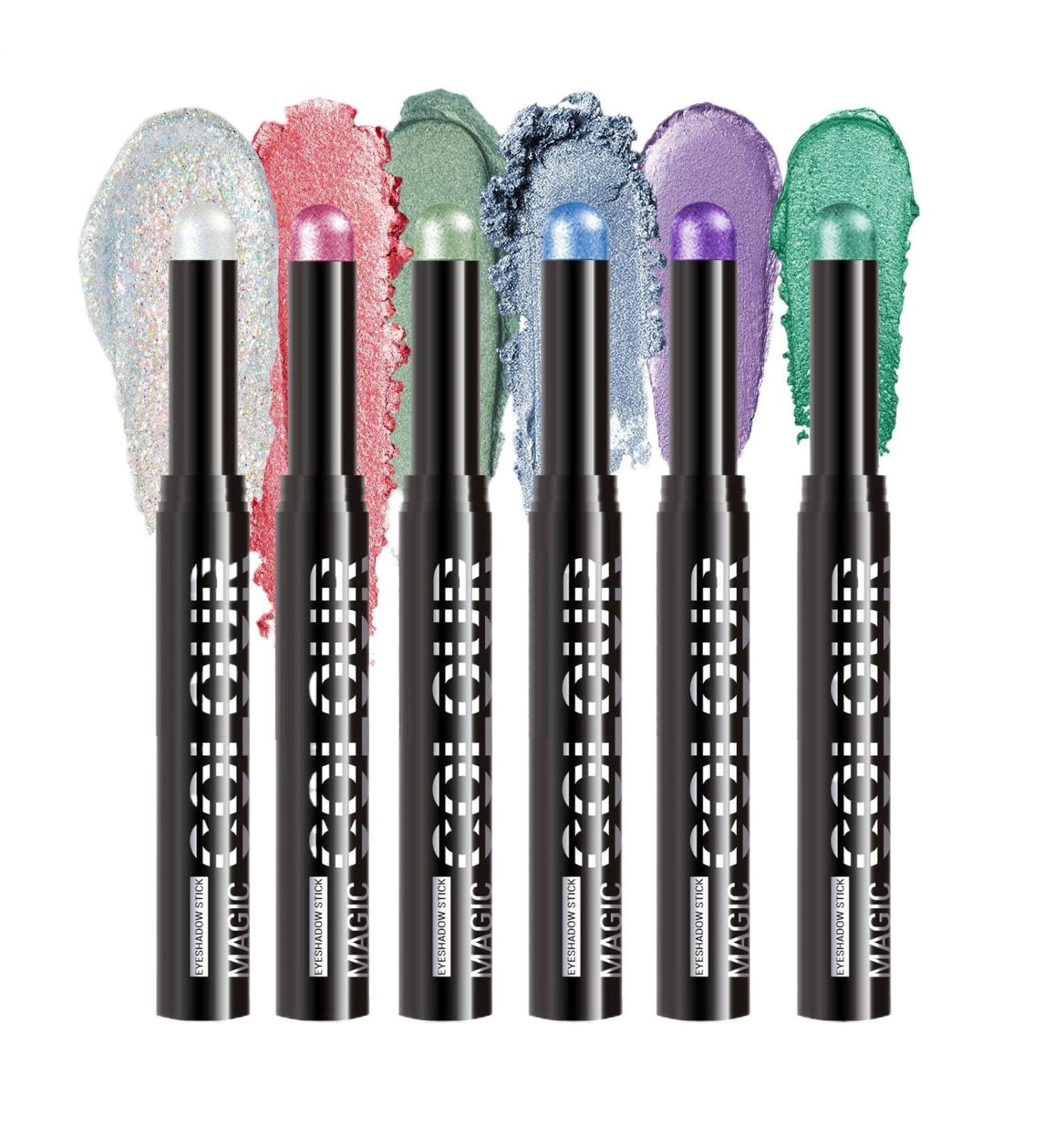 Creamy Eyeshadow Stick - Eyeshadow Applicator Pencil | 6 Pieces Water Resistant Long Hold Ideal Travel Daily Birthday Women Girls Beauty Parties Cosmetics - Buy Online on GoSupps.com