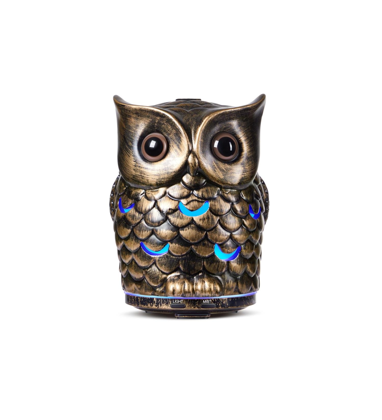 ALIEYE Owl Essential Oils Diffuser - Hand-Painted Ceramic 200ML Quiet with Waterless Shut-Off Cool Mist & 7 LED Colors - Perfect for Bedroom Home & Office - Buy Online on GoSupps.com