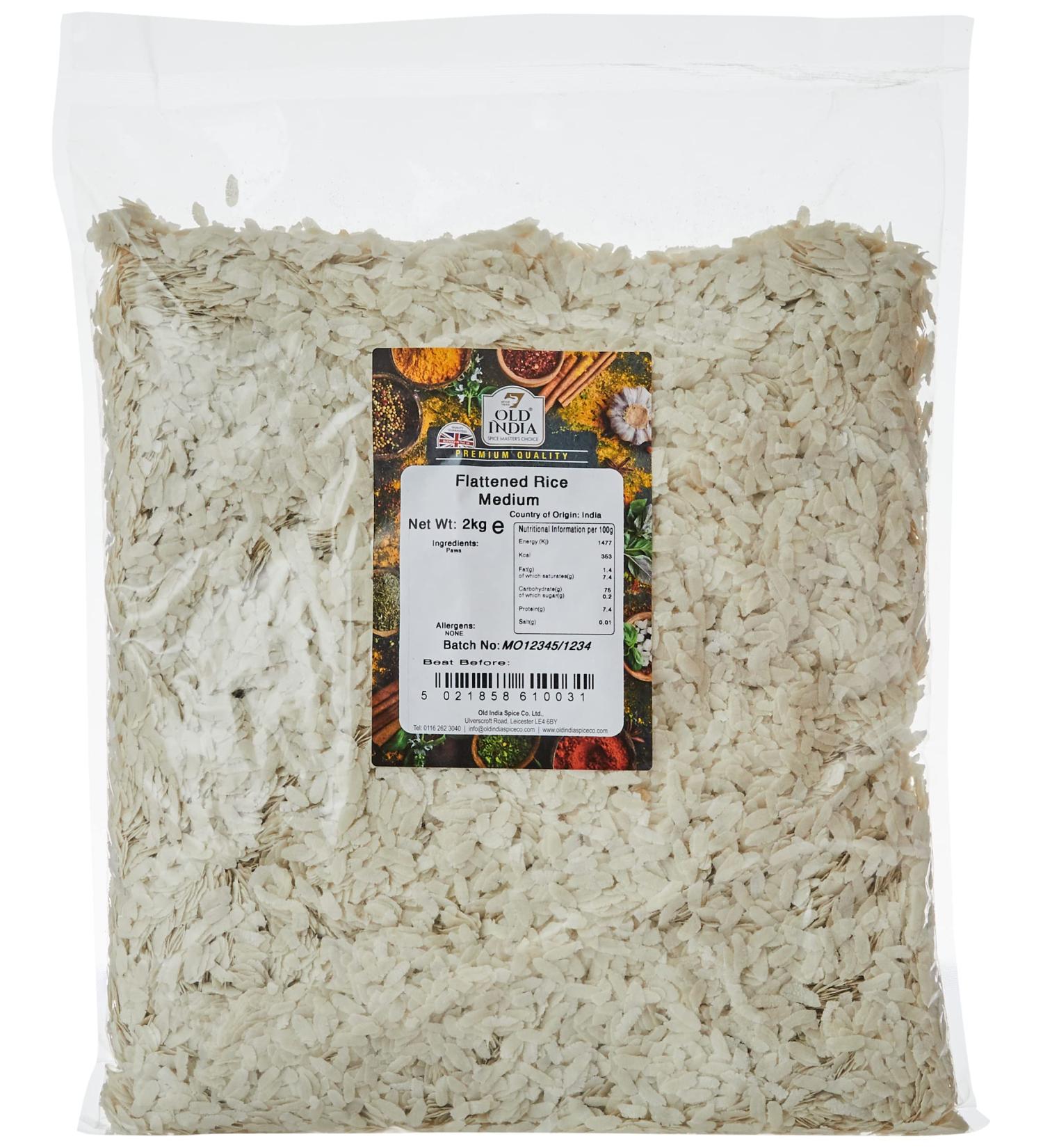 Old India Flattened Rice Medium 2kg - Premium Quality Rice for Delicious Recipes - Buy Online on GoSupps.com