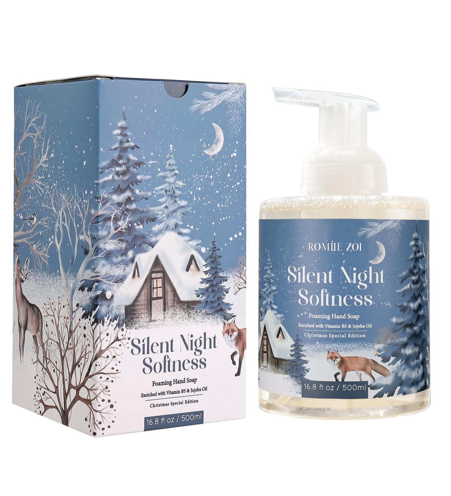 Christmas Foaming Hand Soap Gift Box - Silent Night Softness with Fresh Cut Spruce - 500ml/16.8oz - Perfect Holiday Gift - Buy Online on GoSupps.com