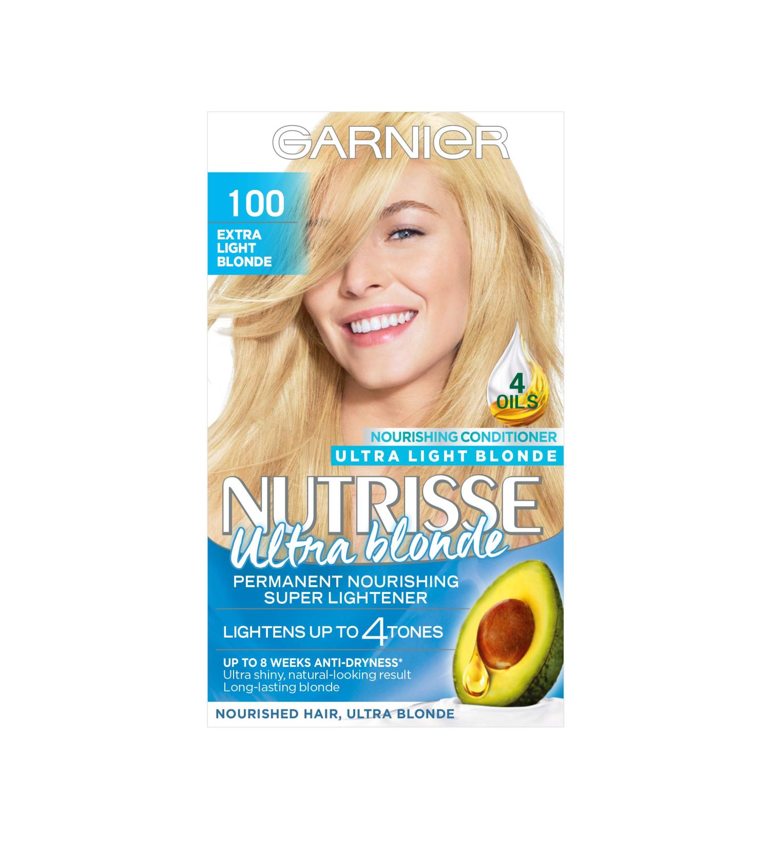 Garnier Number 100 Camomile Extra Light Blonde Nutrisse Truly Blonde Super Lightening Hair Colour 222g