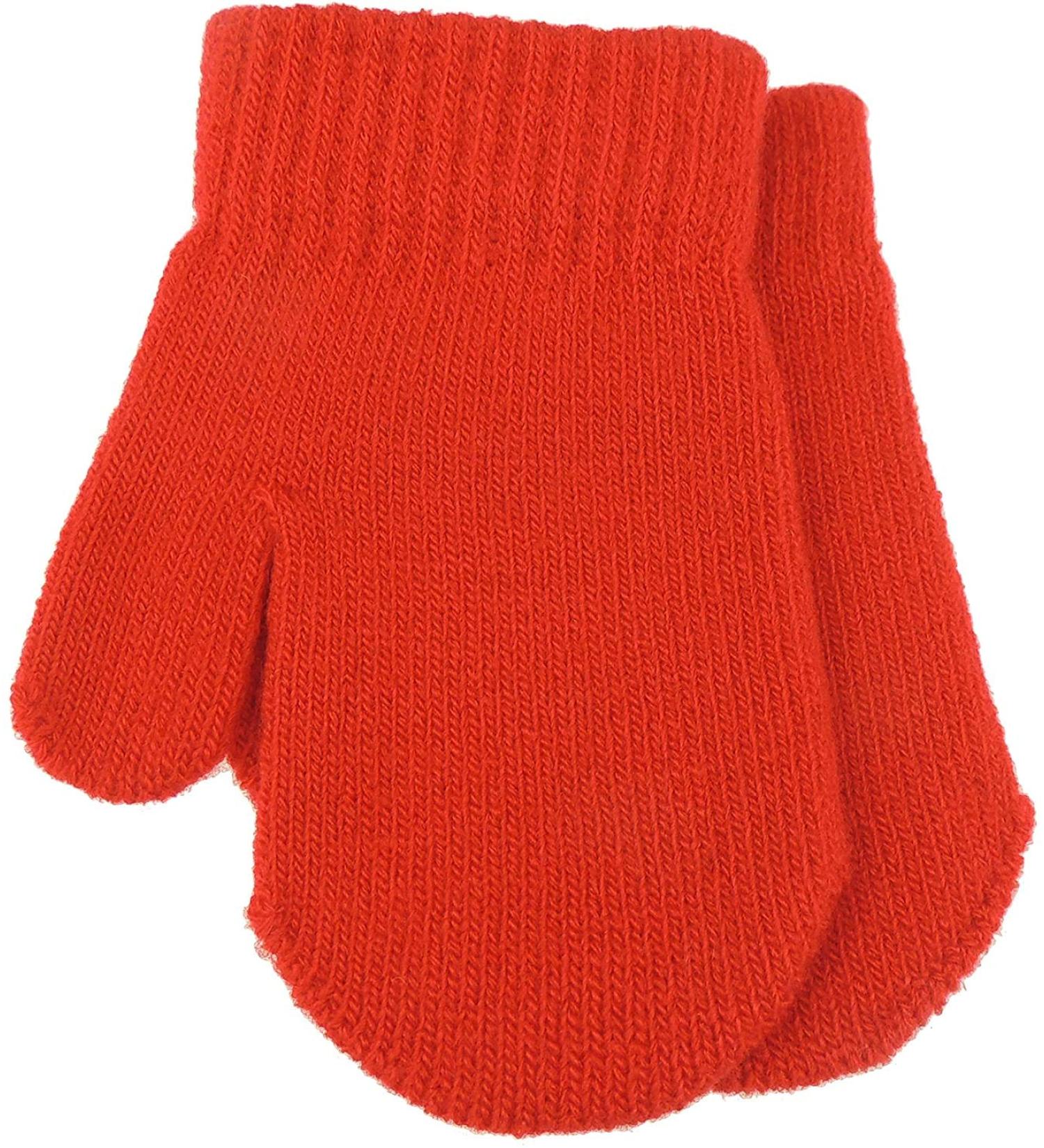 Cute Baby Girls Boys Unisex Toddler Babies Childrens Kids Essentials Warm Winter Knit Knitted Magic Stay On Mitts Outdoor Autumn Shower Christmas Gift Fluffy Mittens Gloves 0 3 6 Months (Newborn Red)