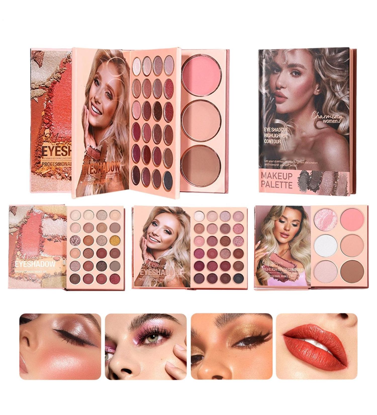 Shimmer Eyeshadow Palette Glitter Eye Makeup Highly Pigmented Powder Long Lasting Finish | Cosmetic Kit For Festival Party Dating Formal Event Stage Performance Gift - Buy Online on GoSupps.com