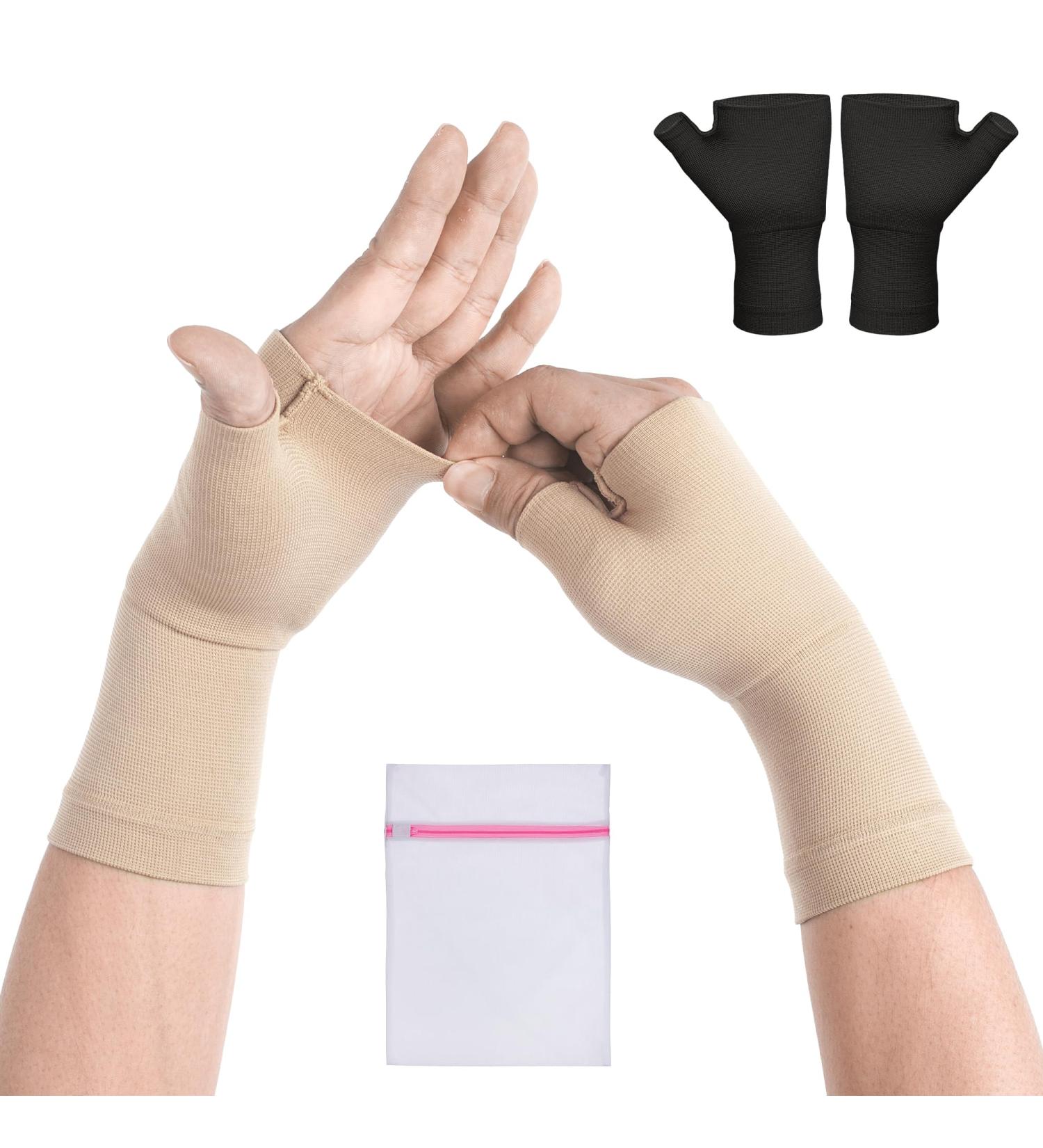 360 RELIEF Wrist and Thumb Support for Arthritis & Joint Pain - Large Beige 1 Pair | Improve Circulation, Sprain Support for Men and Women | Sports Hand Instability, with Mesh Laundry Bag - Buy Online on GoSupps.com