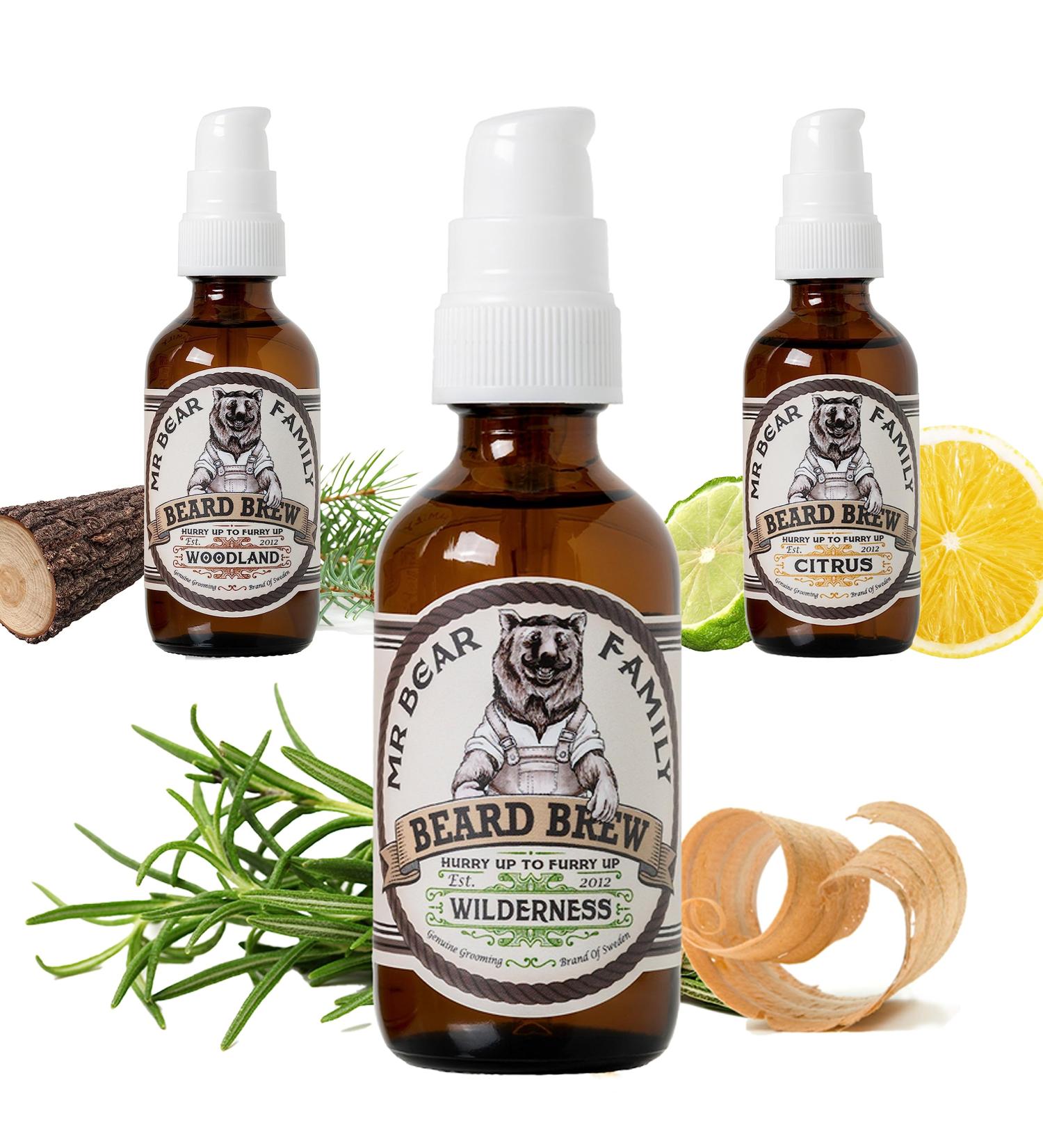 MR Bear Family Wilderness Beard Oil for Men - Nourishing Jojoba & Argan Oil - Supports Beard Growth & Moisturizes - 60ml (1 Pack) - Buy Online on GoSupps.com