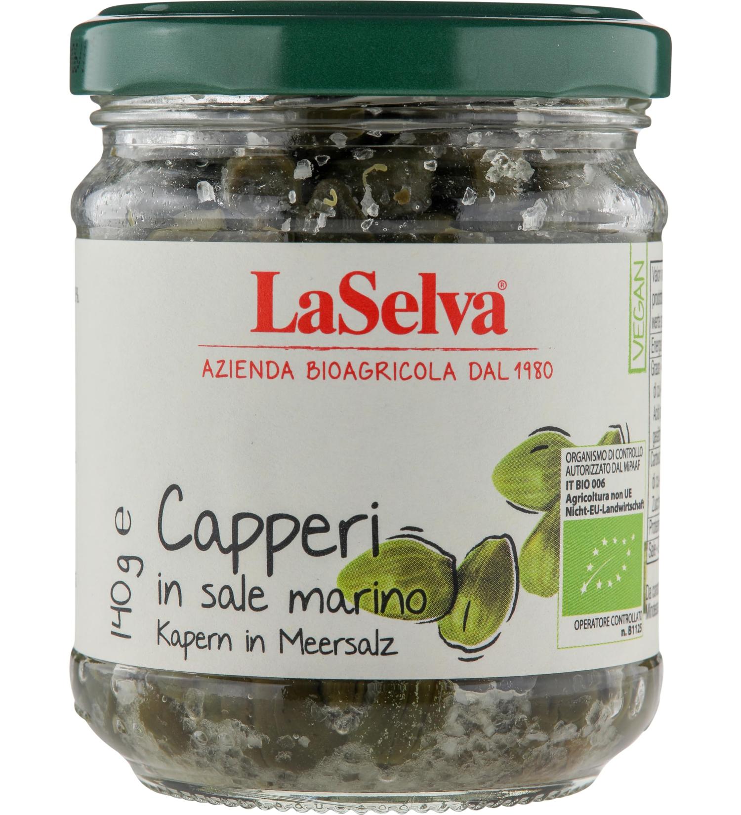 La Selva Organic Capers in Sea Salt (2 x 140 gr)