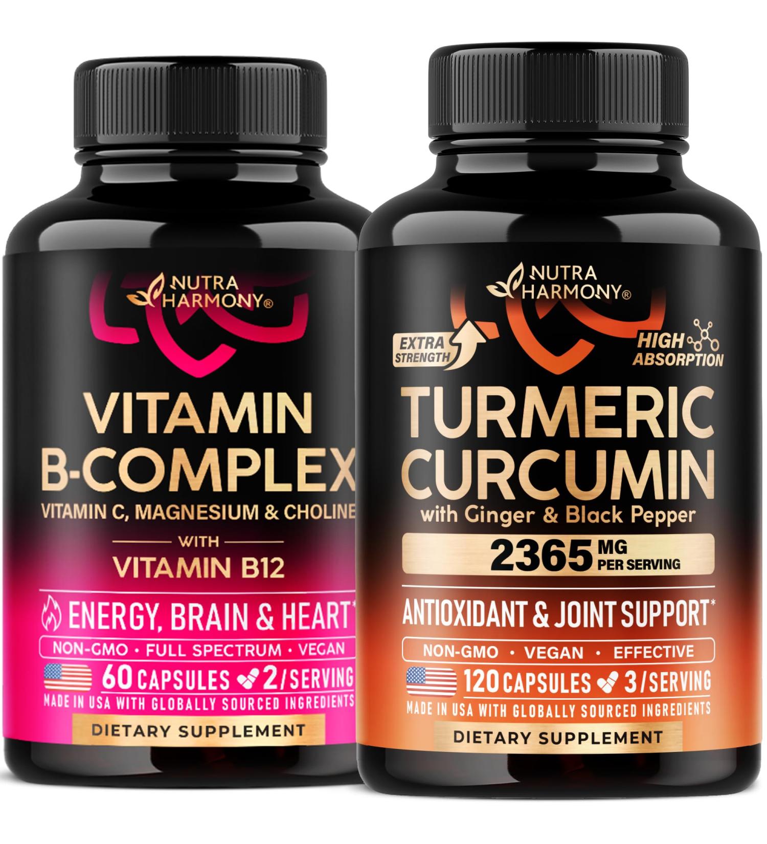Vitamin B Complex & Turmeric Curcumin Capsules