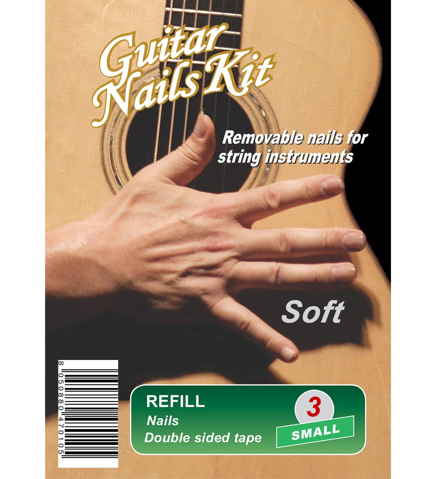 Guitar Nails REFILL Soft (3) Small | Removable Guitar Nails with Double-Sided Adhesive Tape - Perfect for Musicians - Buy Online on GoSupps.com