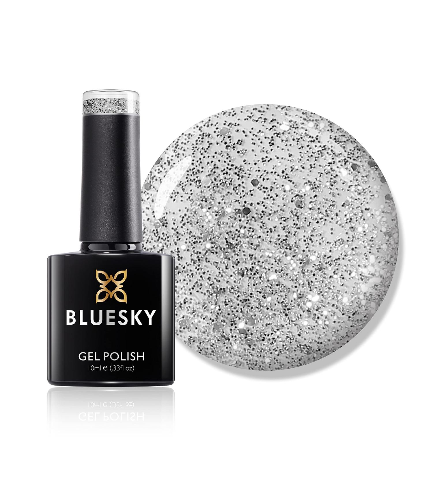 Bluesky Gel Nail Polish Silver Glitter Explosion 80573 Glitter Grey Light Silver Long Lasting Chip Resistant 10 ml (Requires Drying Under UV LED Lamp) - Buy Online on GoSupps.com