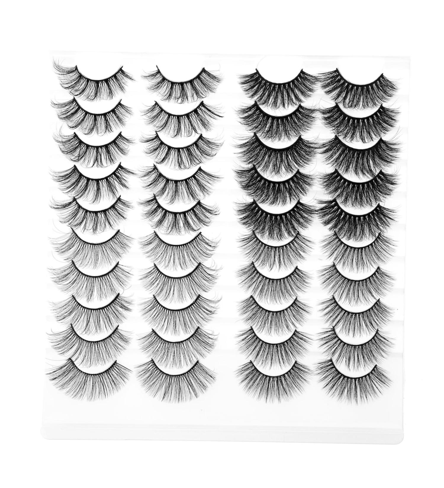 Mikinona 20 Pairs Artificial False Eyelashes Fake Lashes Eyelashes Artificial Eyelashes Makeup Fake Lashes Eye Lash Kit Soft Light Fake Lash Girl Beauty Eyelashes Makeup Kits - Buy Online on GoSupps.com