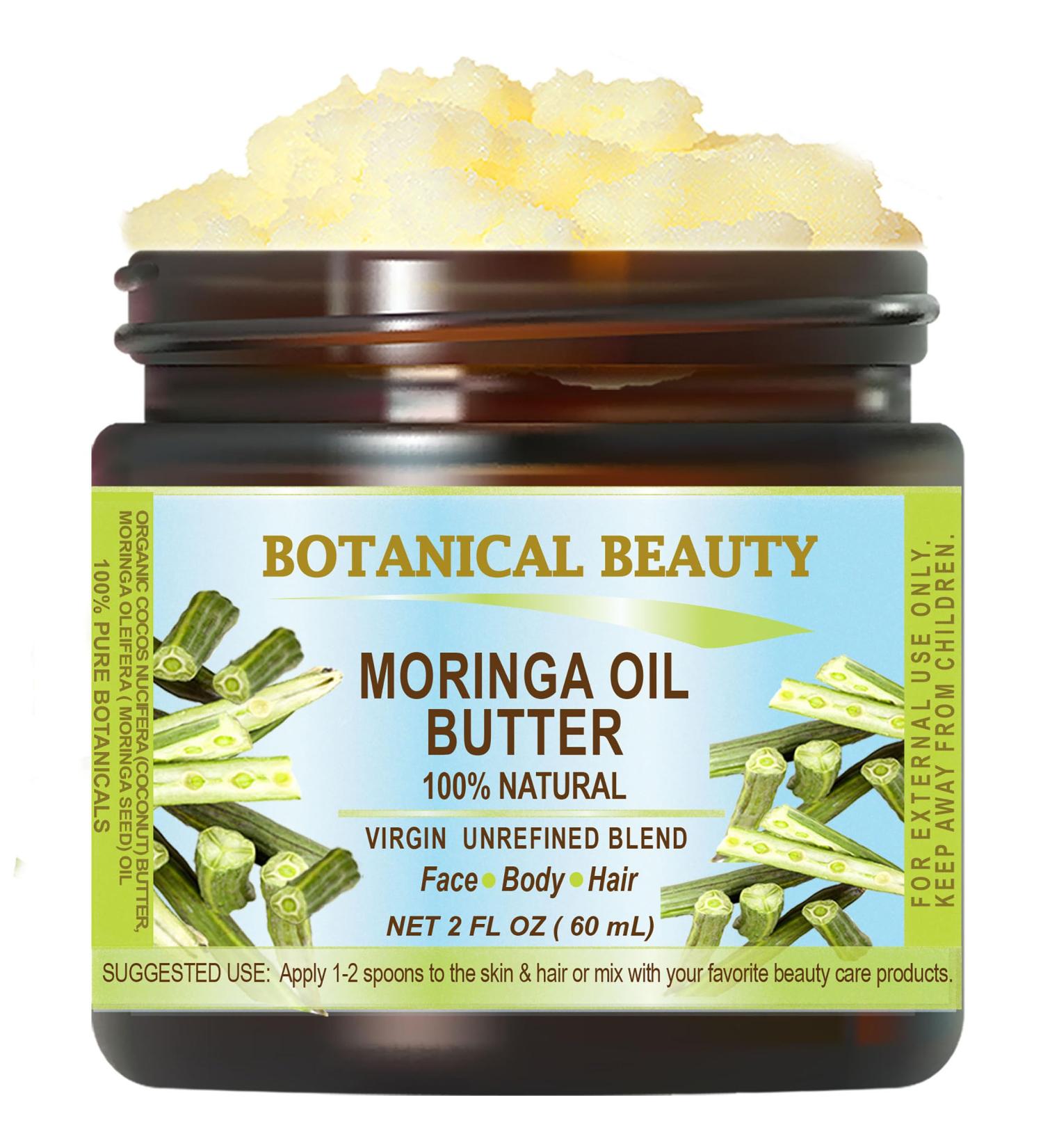 Botanical Beauty MORINGA OIL BUTTER Pure Natural Virgin Unrefined RAW 2 Fl. Oz.- 60 ml for FACE SKIN BODY DAMAGED HAIR NAILS. 2 Ounce (Pack of 1) - Buy Online on GoSupps.com