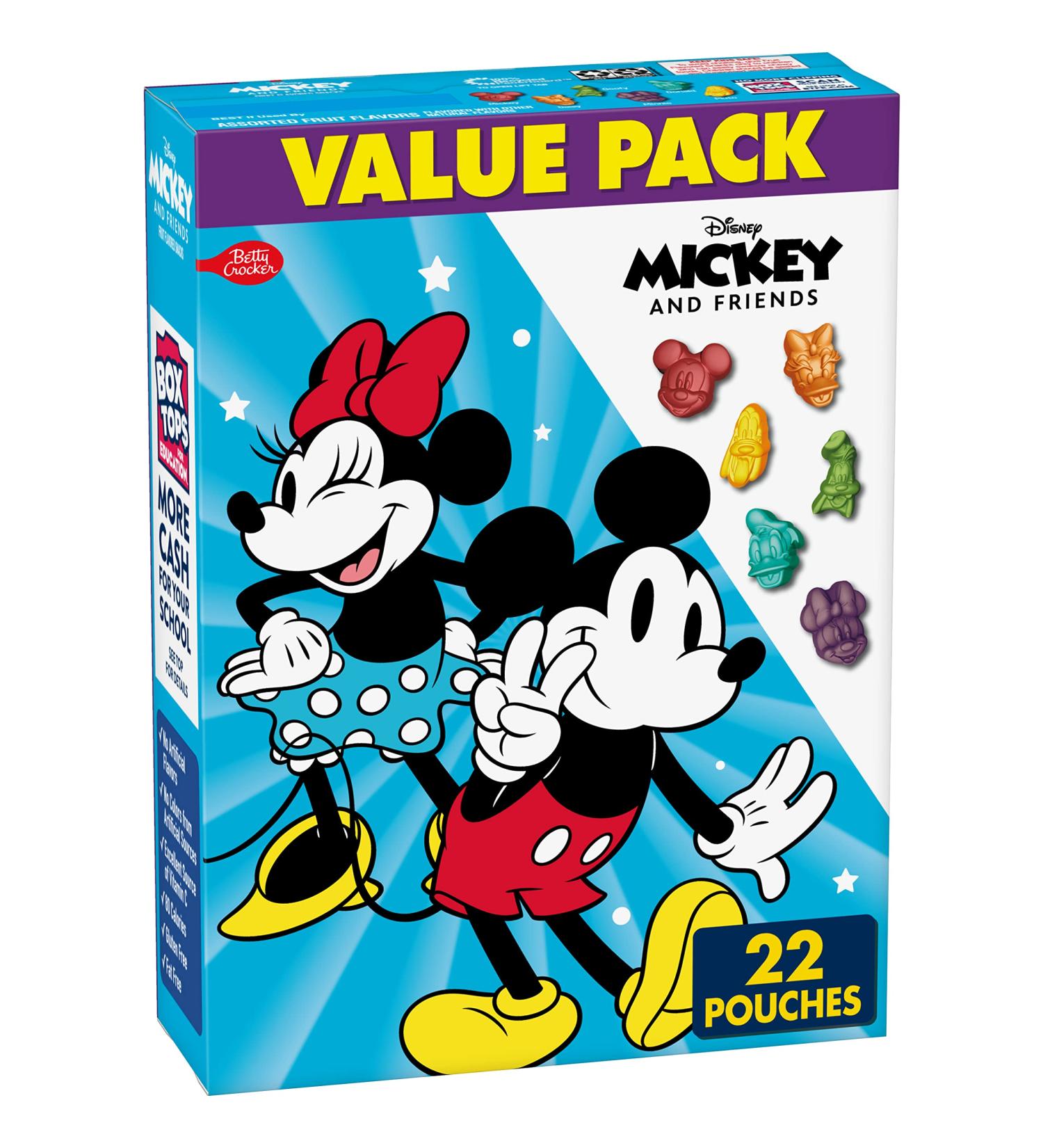 Mickey & Friends Fruit Flavored Snacks 22 ct Value Pack - Treat Pouches - Buy Online on GoSupps.com