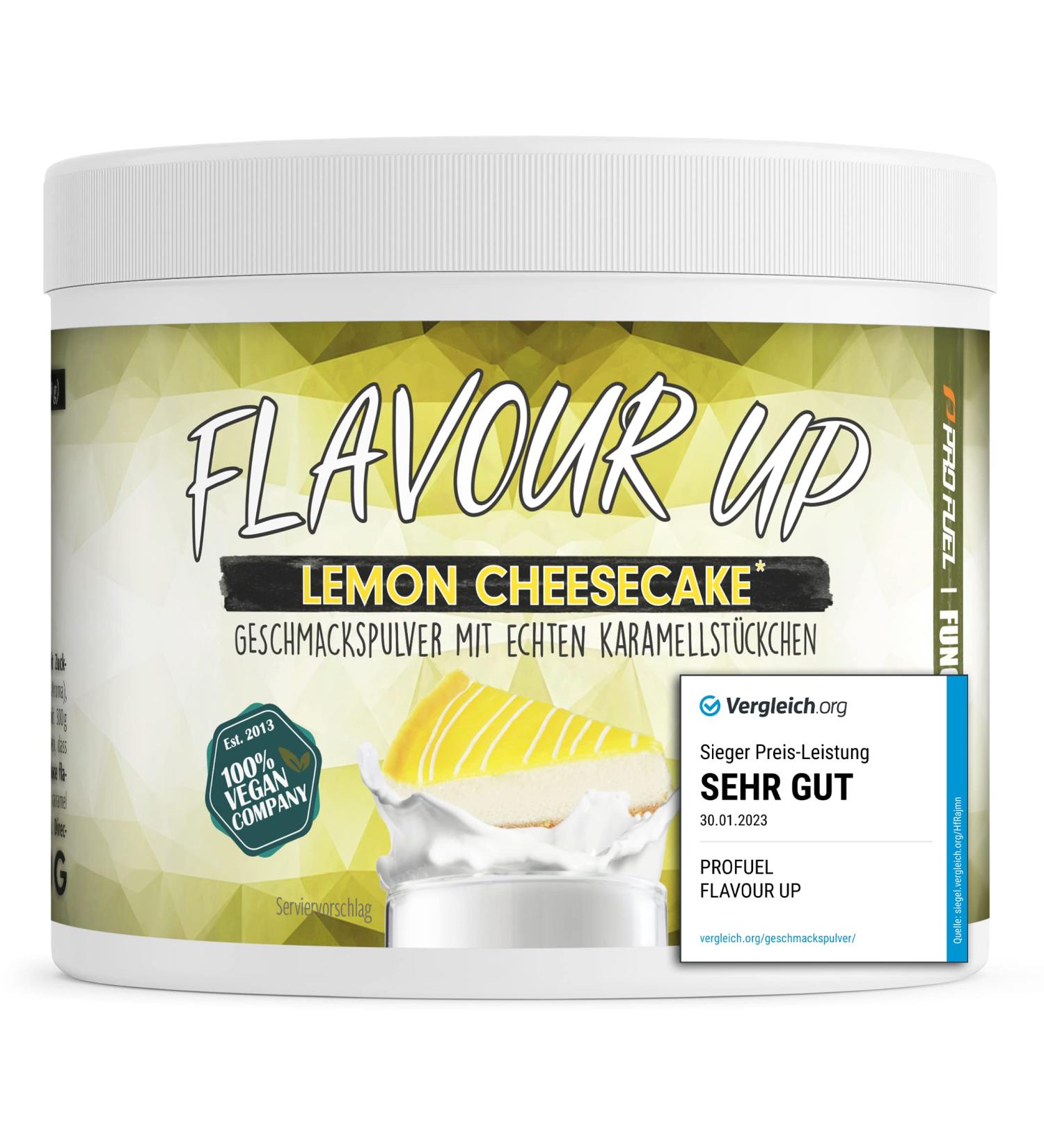 Tasting Powder Lemon Cheesecake 250g - Low-Calorie Flavoring for Food & Drinks - Only 11 kcal/Portion - Versatile & Delicious! - Buy Online on GoSupps.com