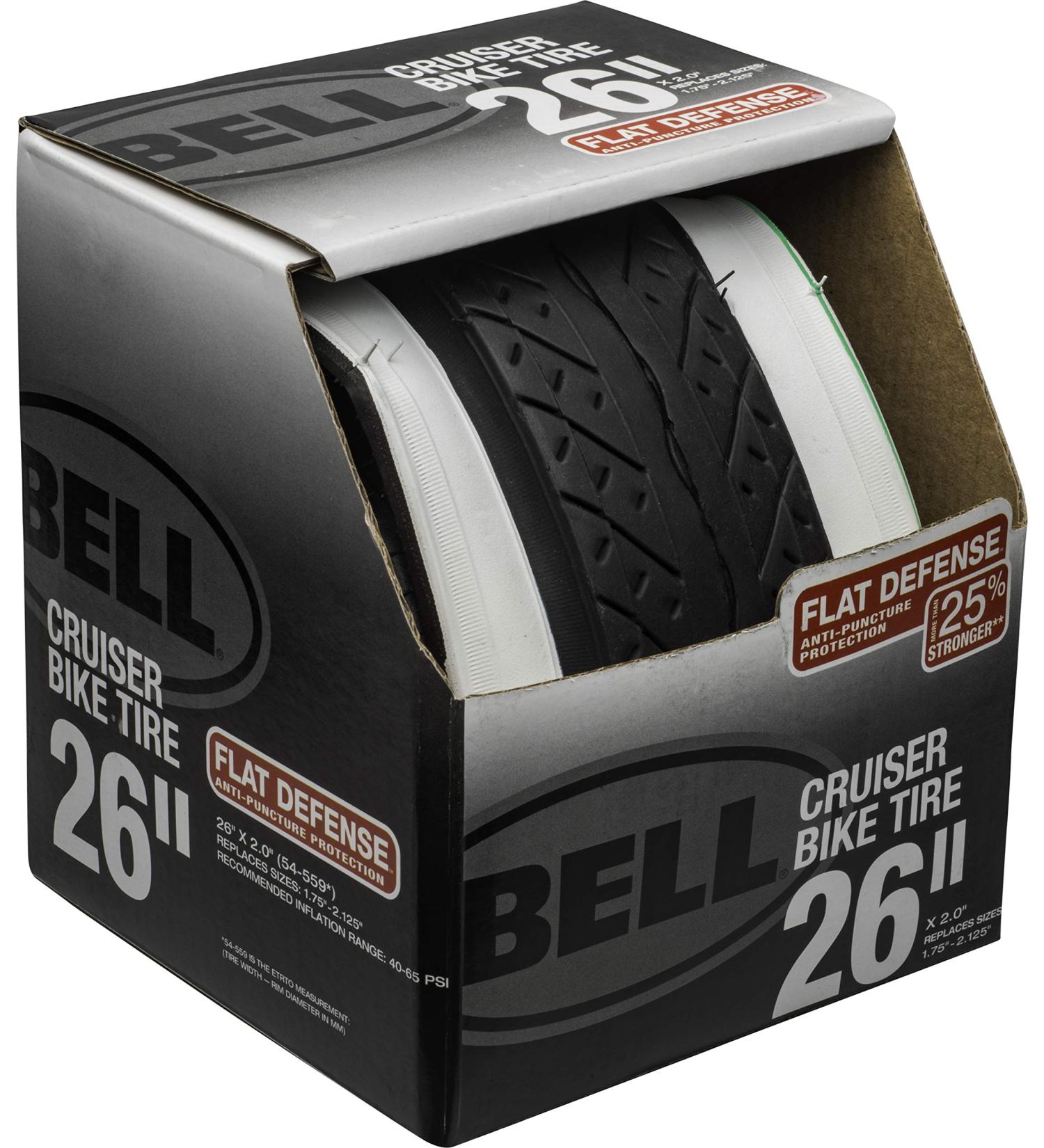 Bell Comfort Cruiser Bike Tires with Flat Defense - Whitewall | Flat Defense Technology for Smooth Rides - Buy Online on GoSupps.com