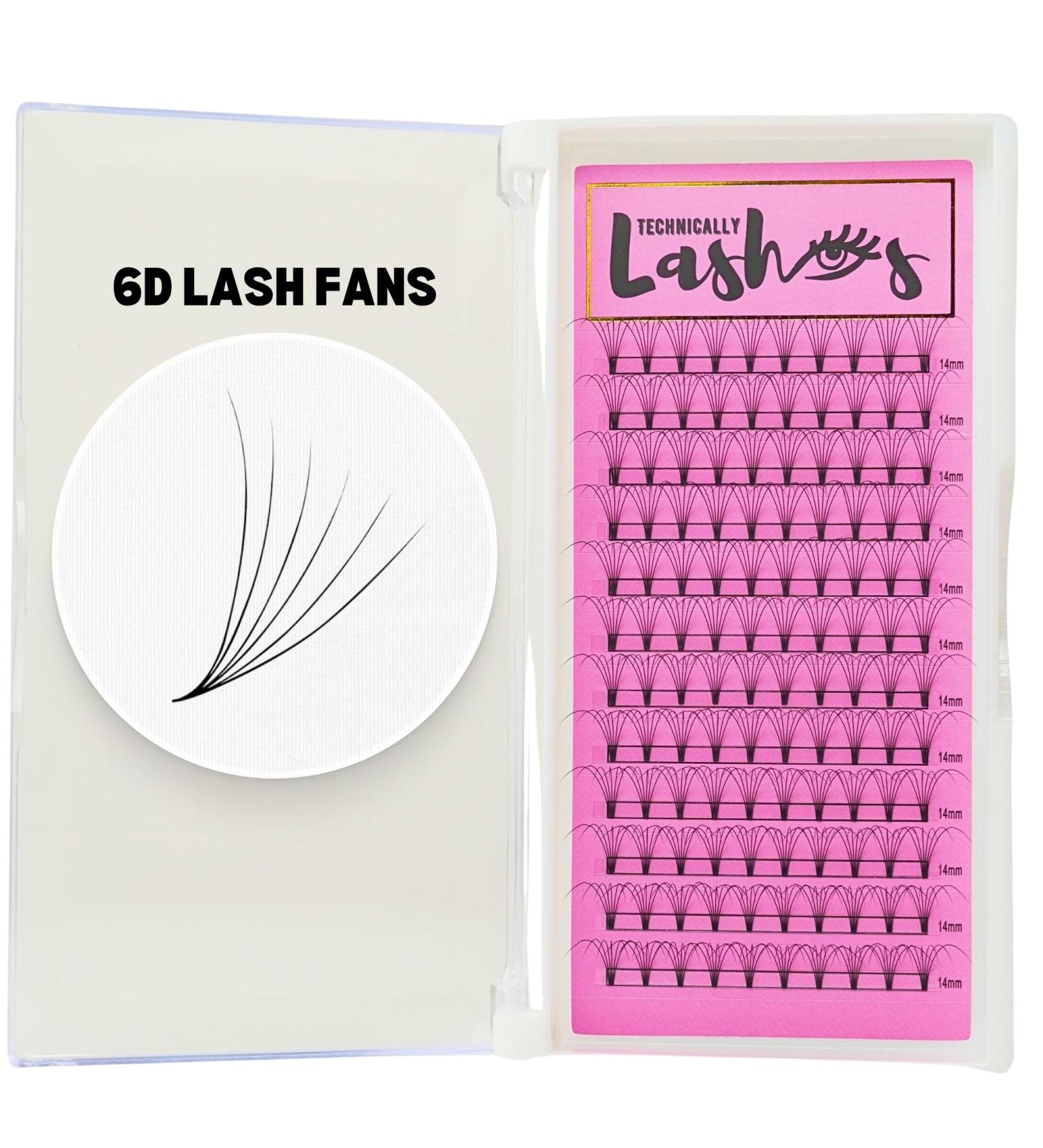 TECHNICALLYLASHES 6D Premade Lash Fans (0.10mm volume) D Curl Professional Lashes (15mm) - Buy Online on GoSupps.com