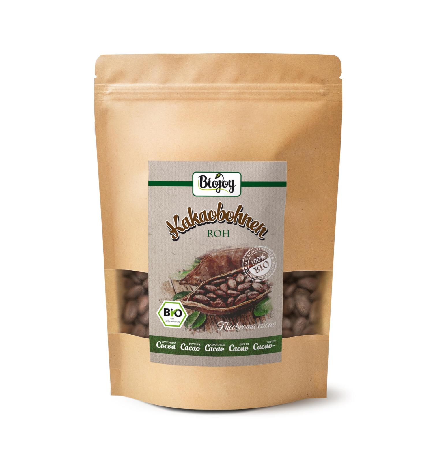 Biojoy Organic Cacao Beans 500g - Raw Whole Theobroma Cacao for Health & Baking - Buy Online on GoSupps.com
