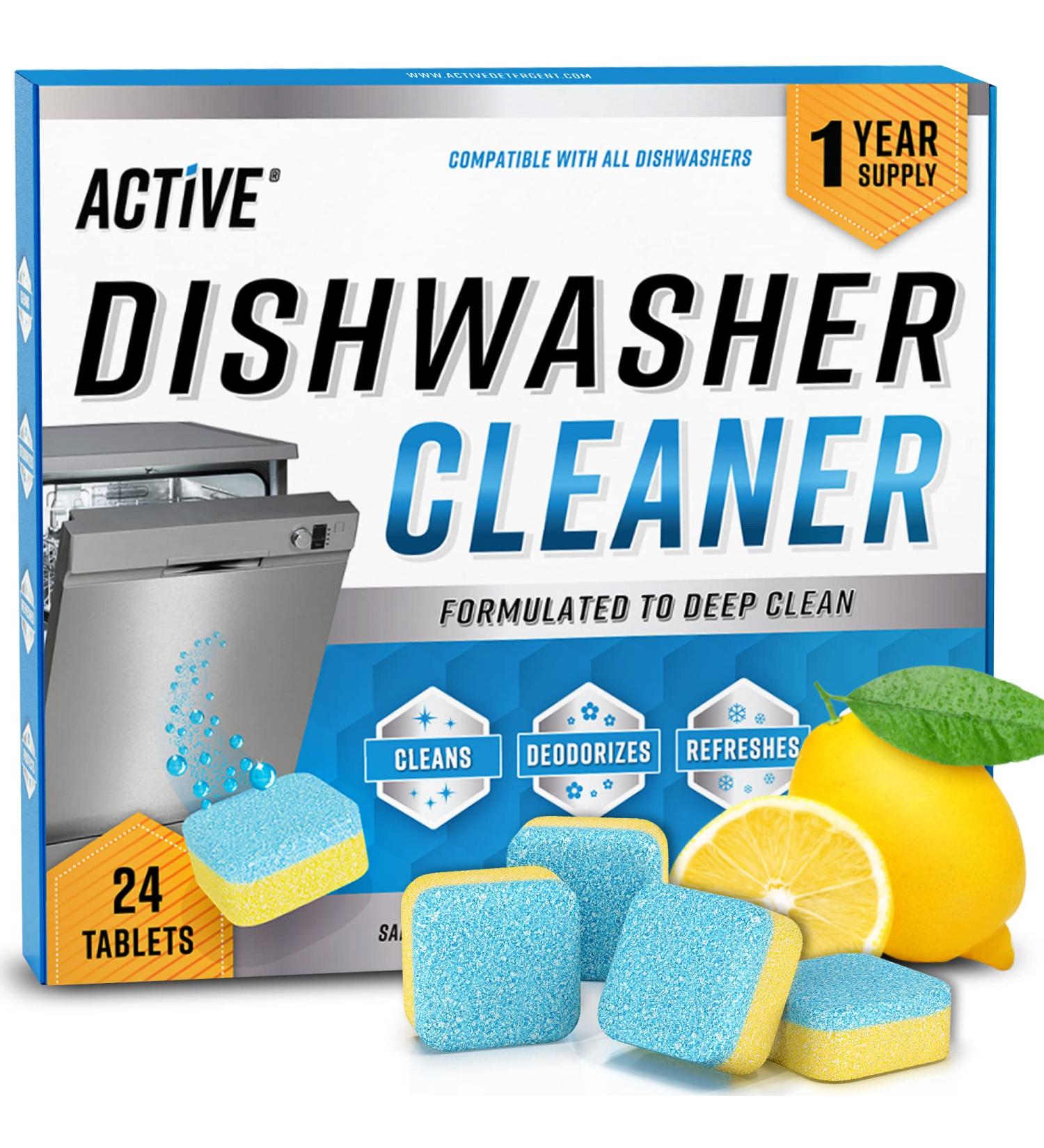 Dishwasher Cleaner and Deodorizer Tablets - 24 Pack | Deep Cleaning Descaler Pods | Septic Safe and Natural Formula for Limescale, Hard Water, and Odor Removal | 12 Month Supply - Buy Online on GoSupps.com