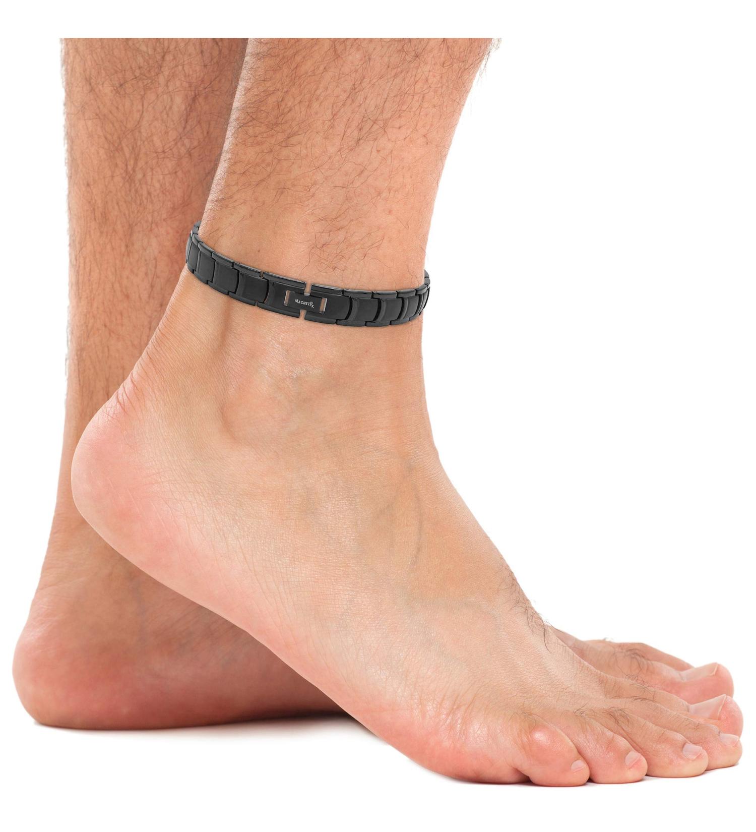 MagnetRX Ultra Strong Magnetic Anklet for Men | Titanium Magnetic Anklet (Black) - Shop Now! - Buy Online on GoSupps.com