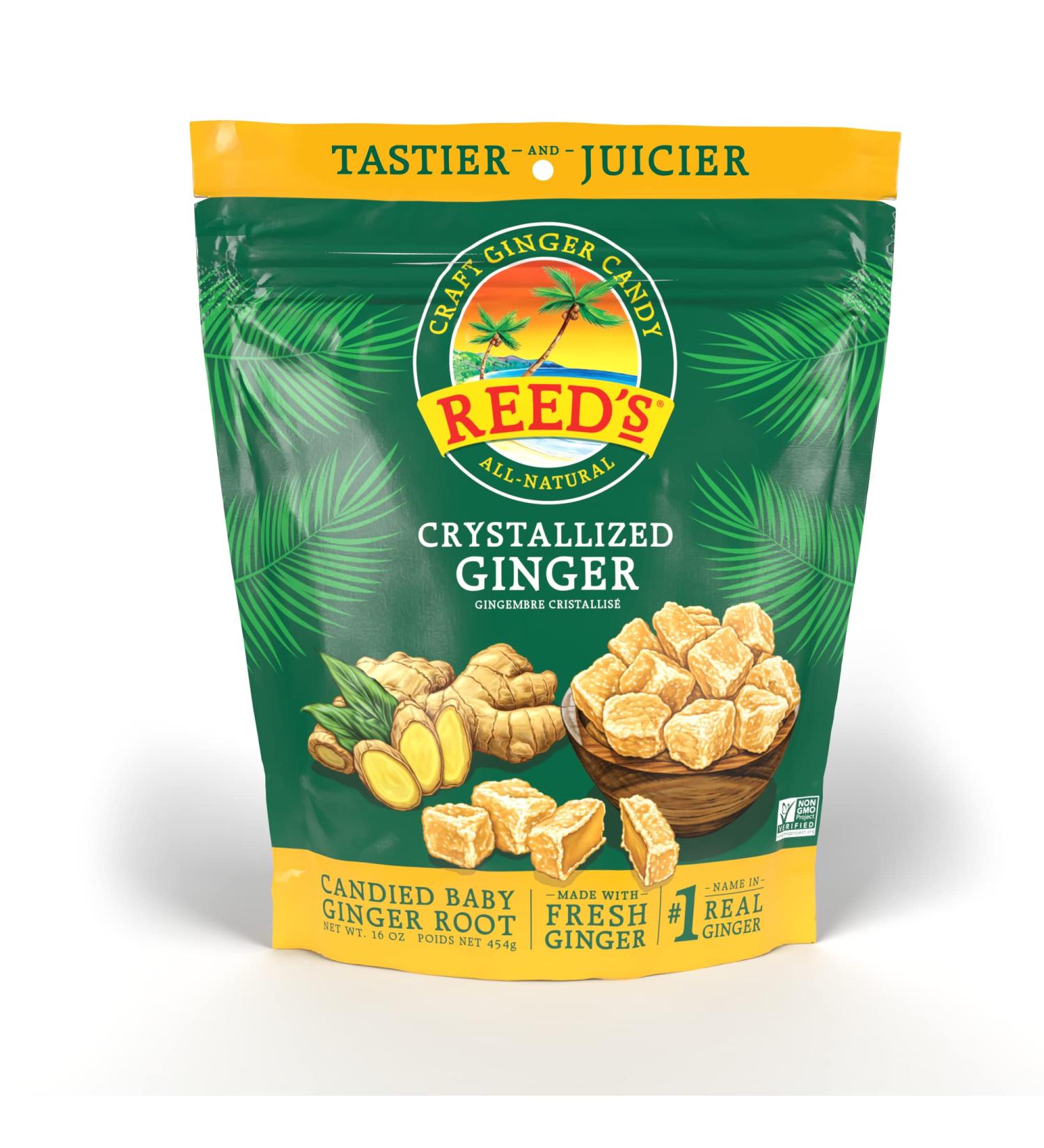 Reed's All Natural Crystallized Ginger 16 oz - Baby Ginger Root Sweetened with Raw Cane Sugar - Buy Online on GoSupps.com
