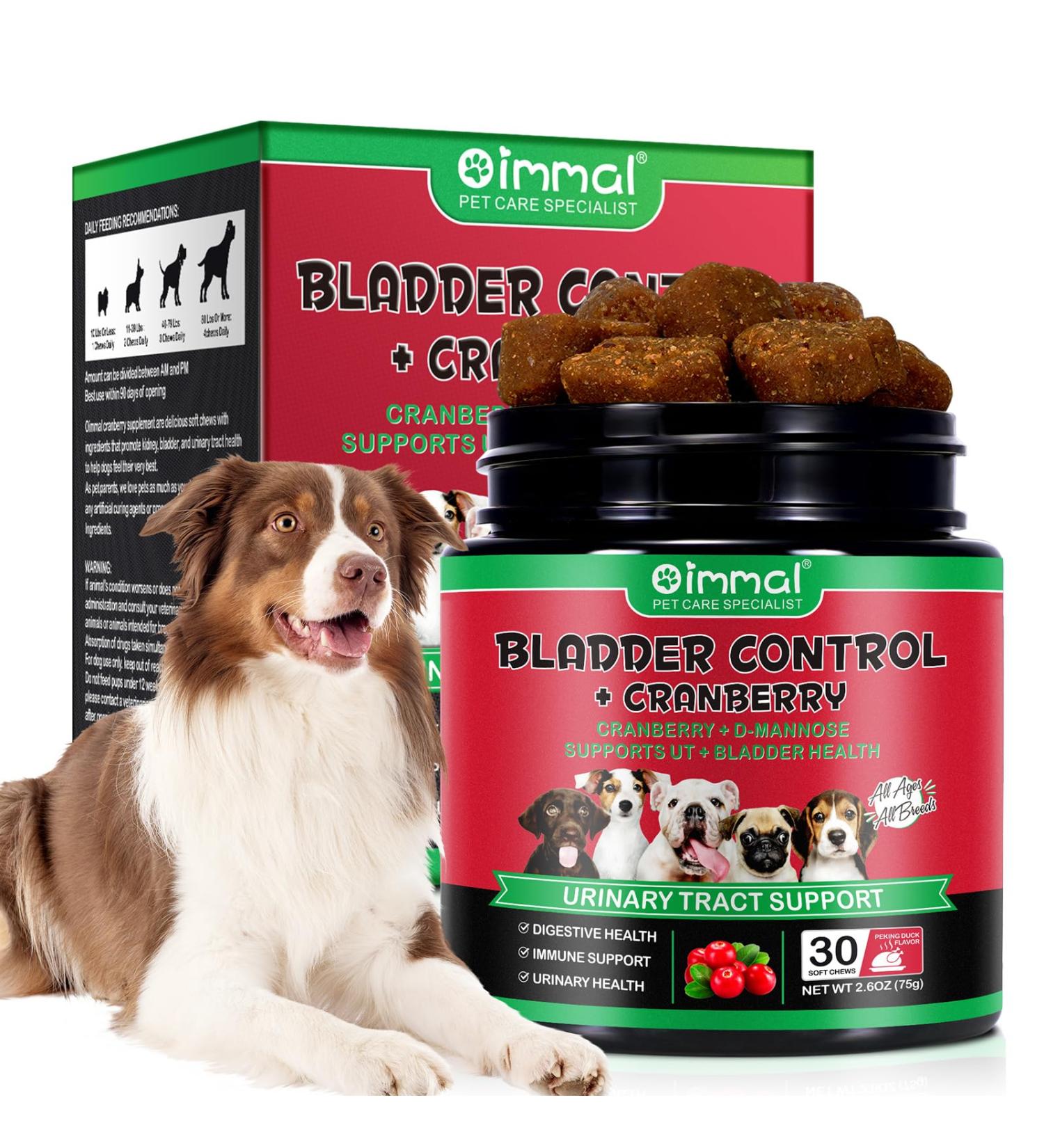 Bladder & Kidney Support for Dogs - Natural Urinary Tract Treatment Cranberry D-Mannose Soft Chews 30 Tasty Snacks - Buy Online on GoSupps.com