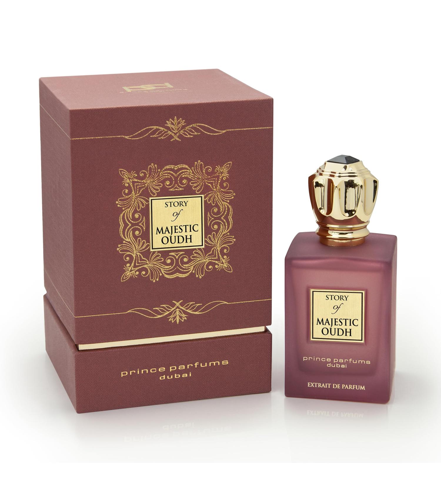 Prince Parfums Dubai - Majestic Oudh Extrait de Parfum - Unisex Luxury Fragrance - 3.4 oz - Long-Lasting Signature Scent - Sophisticated Rich Oudh with Amber Vanilla and Musk - Buy Online on GoSupps.com