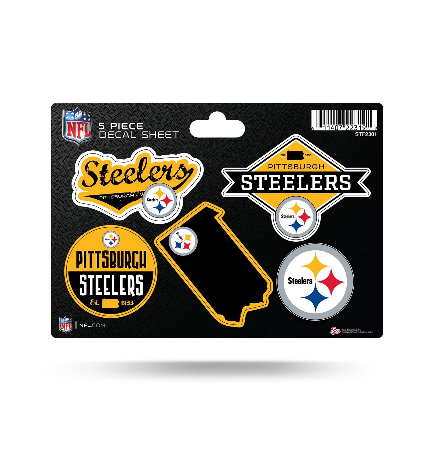 Rico Industries NFL 5-Pc Sticker Sheet Pittsburgh Steelers - Buy Online on GoSupps.com