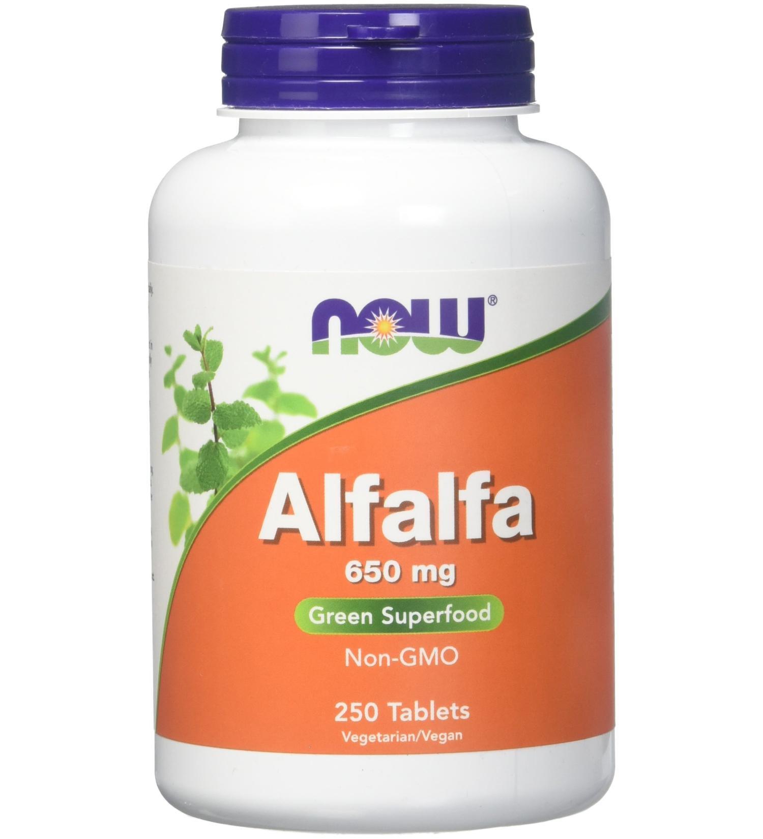 Now Foods Alfalfa 650 mg - 250 Tablets | Natural Digestive Health Supplement - Buy Online on GoSupps.com