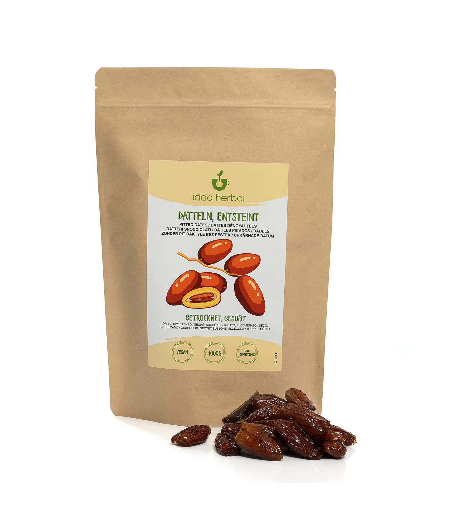 Dates (1kg) Pitted Dried Dates Delicious and Juicy Ready to Eat Fruit Snack Vegan - Buy Online on GoSupps.com