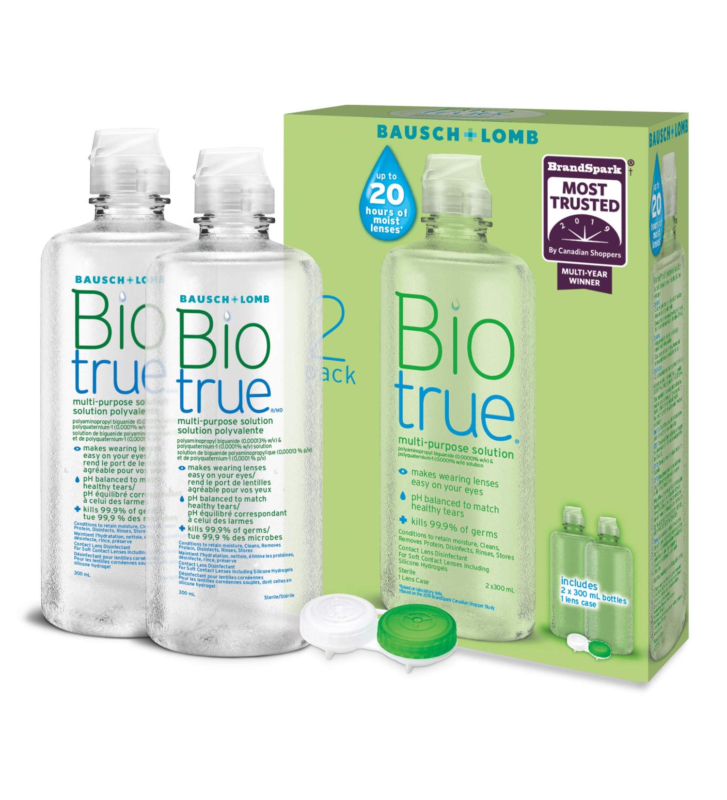 Contact Lens Solution by Biotrue Multi-Purpose Solution for Soft Contact Lenses 300mL (Pack of 2) Biotrue 300 mL (2 Pack) - Buy Online on GoSupps.com