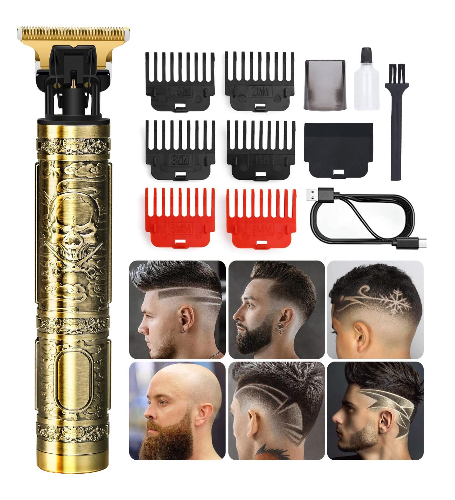 YOGINGO Professional Cordless Beard Trimmer - Rechargeable Hair Clippers for Men | Zero Gapped Cutting Grooming Kit in Barbershop Bronze - Buy Online on GoSupps.com
