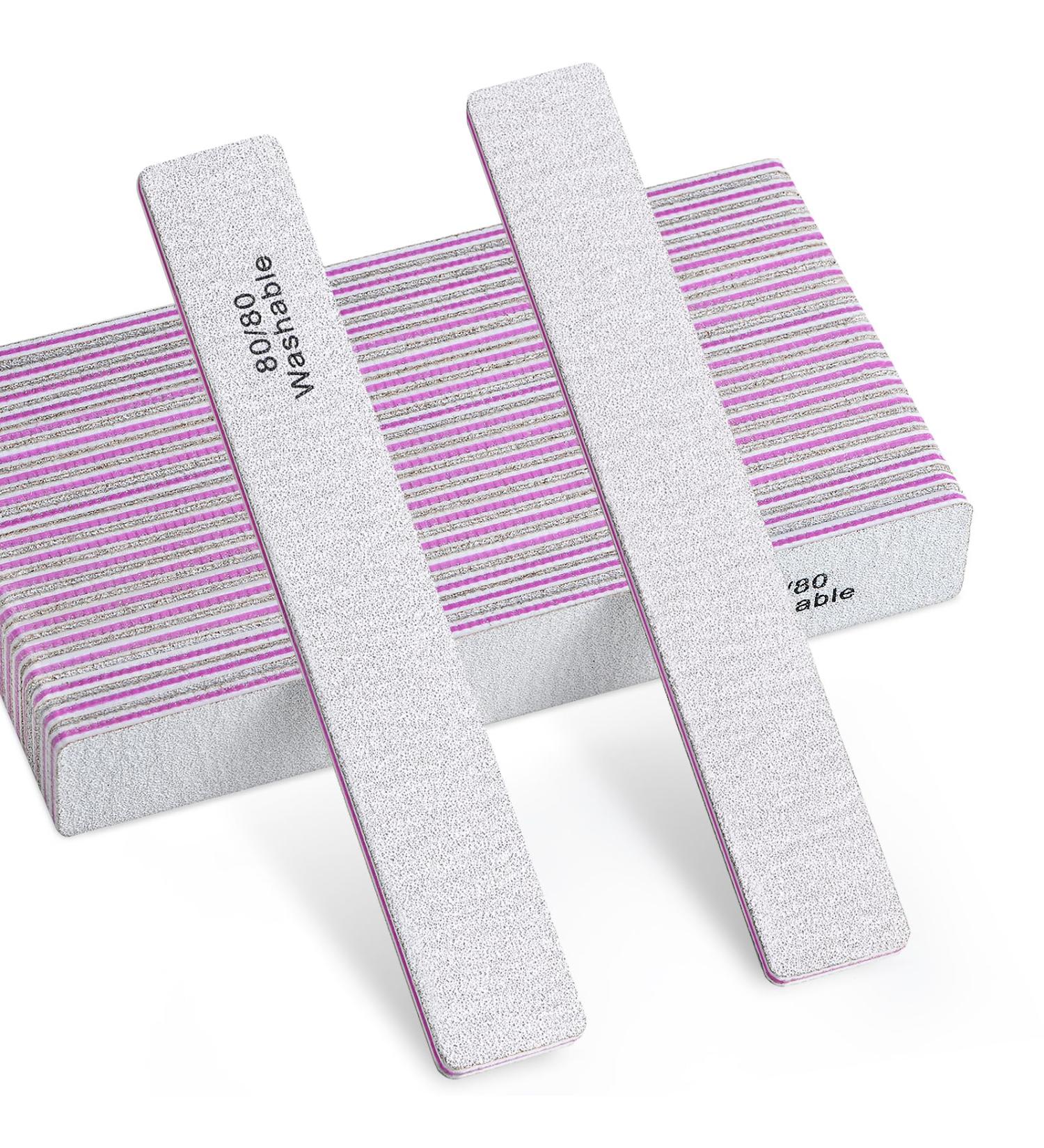 TsMADDTs 20PCS Nail File Set - 80/80 Grit Emery Boards for Acrylic & Gel Nails | Reusable & Washable Manicure Tools - Buy Online on GoSupps.com