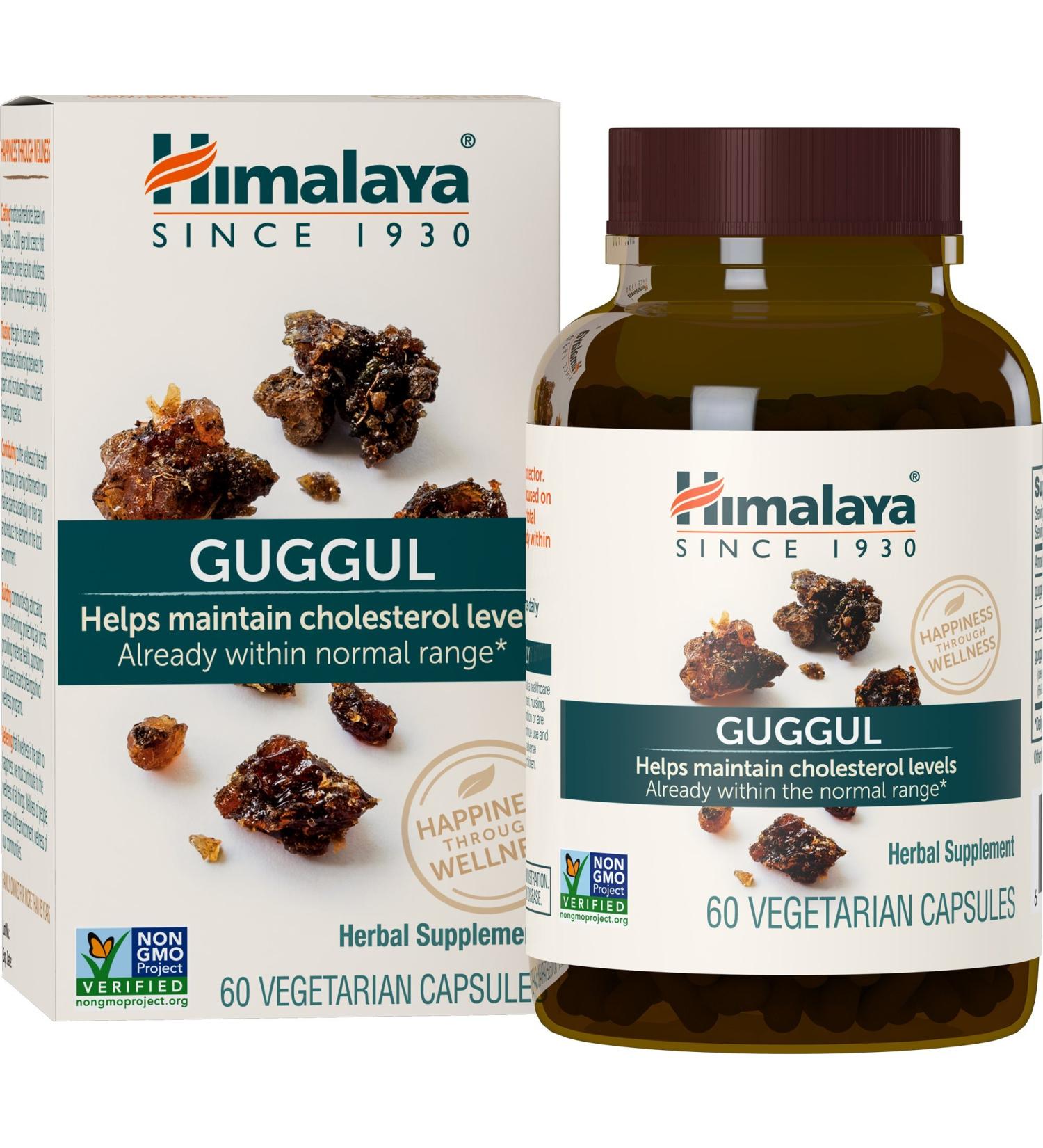 Himalaya Guggul - Herbal Liver Support for Liver Detox Cholesterol HDL & LDL Support - Vegan Non-GMO Gluten Free 720 mg 60 Capsules 60 Count (Pack of 1) - Buy Online on GoSupps.com