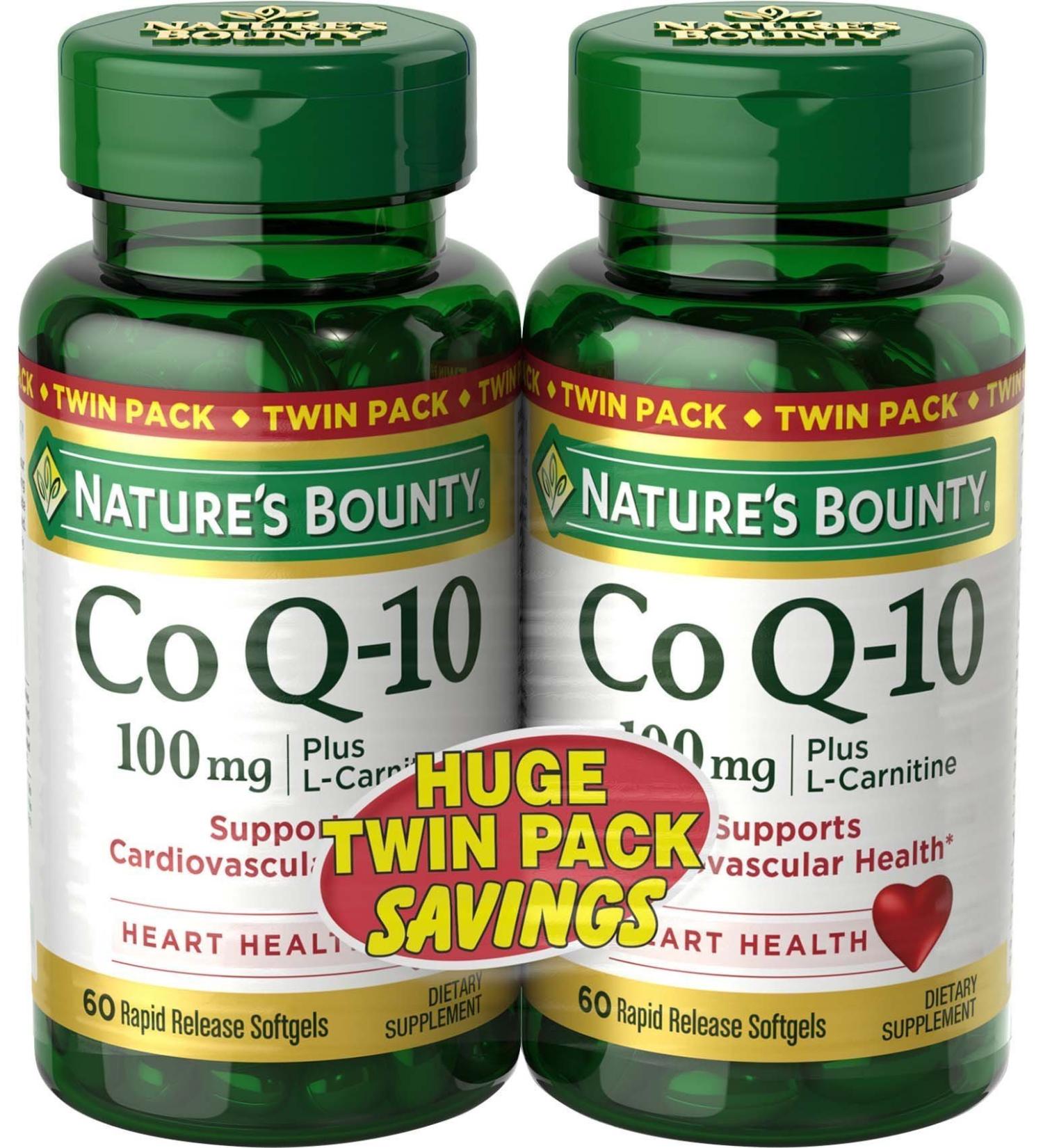 Nature's Bounty CoQ10 100mg Twin Pack 60 Count 2 Pack