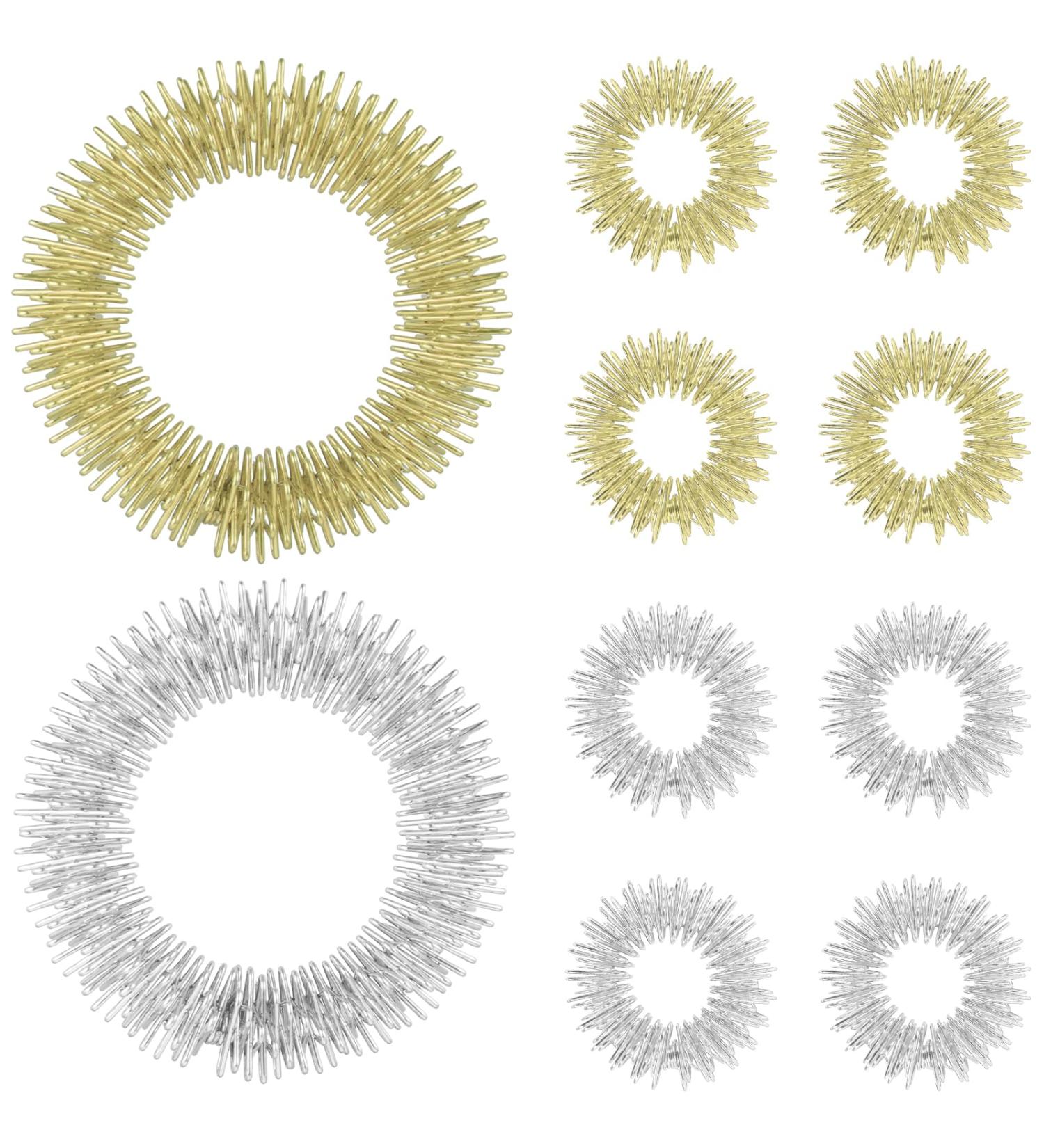 10-Piece Acupressure Ring Set - Stress Relief Finger & Wrist Massage Rings for Adults | Anti-Stress Acupressure & Toe Massage - Buy Online on GoSupps.com