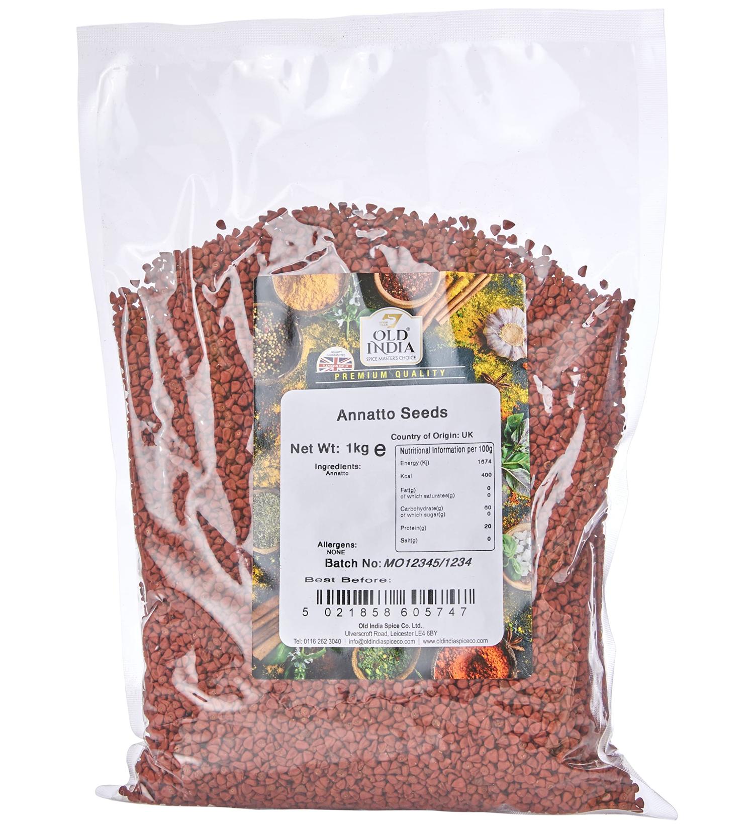 Old India Annatto Seeds 1kg - Premium Quality | Pack of 1 - Buy Online on GoSupps.com