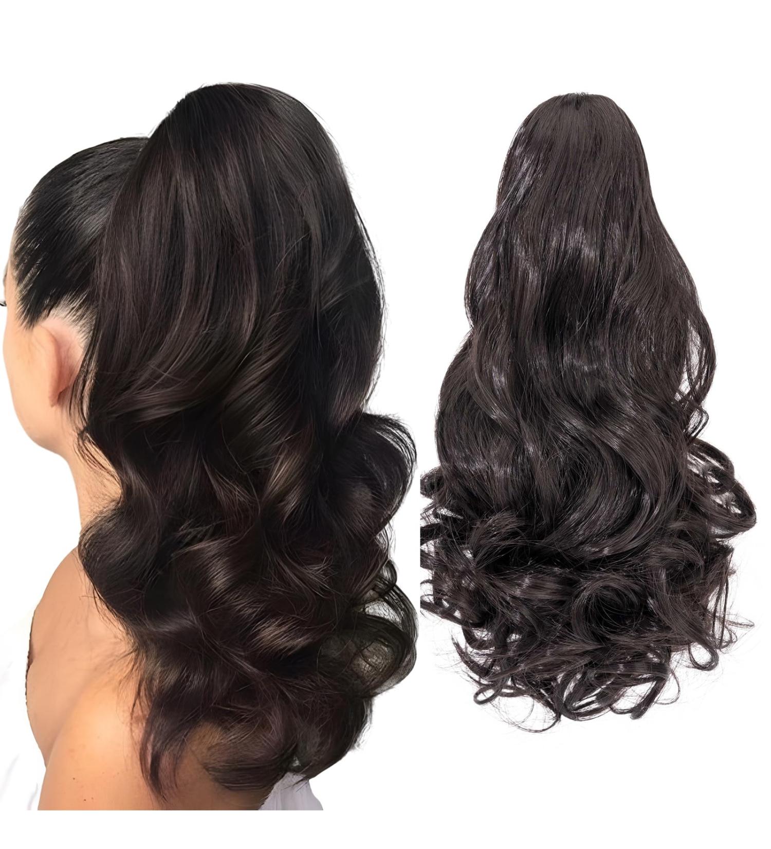 Silk-co 11 Short Curly Ponytail Extension - Natural Black 11 Inch - Clip in Ponytail Hair Extension for Women - Buy Online on GoSupps.com