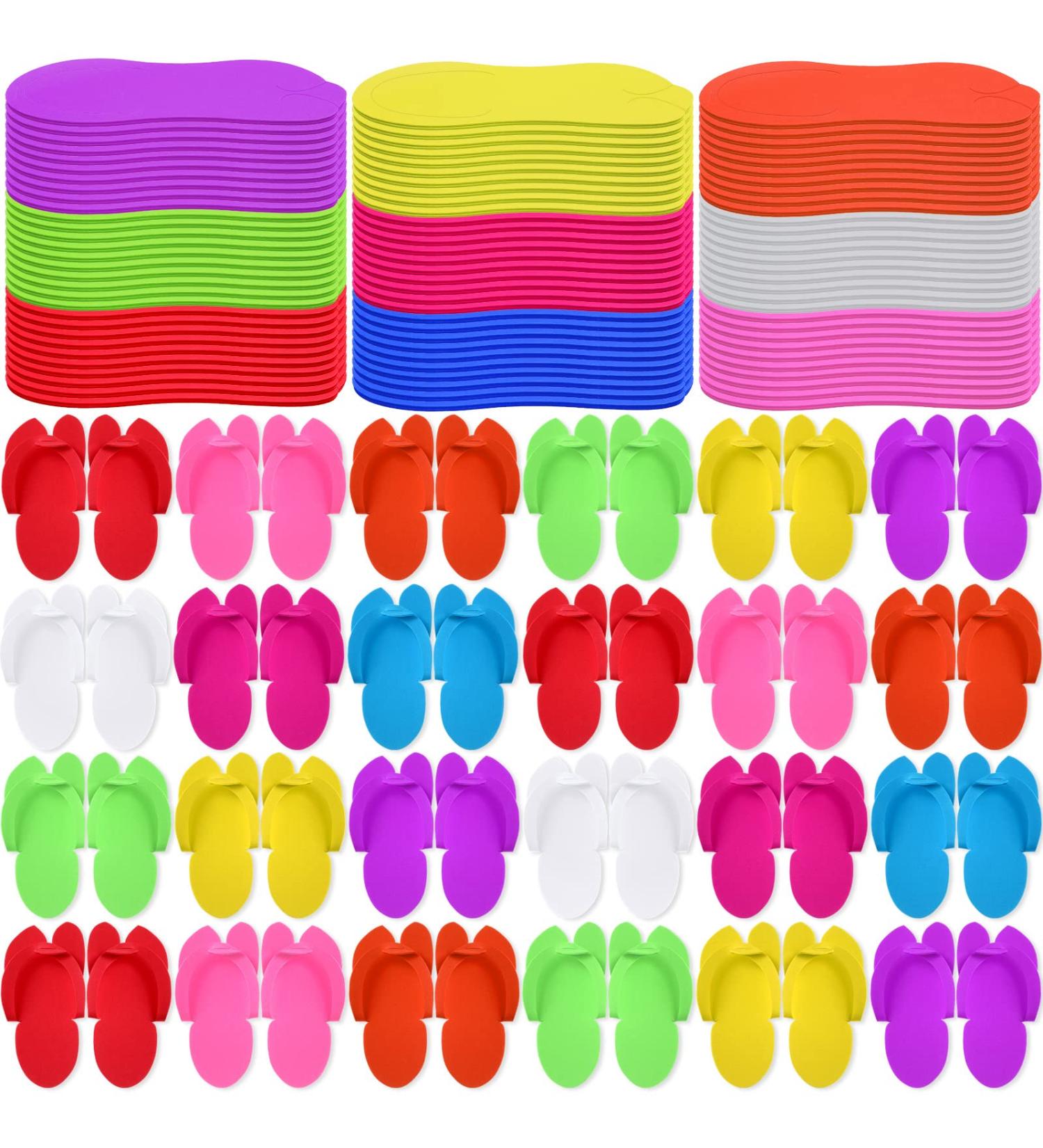 JaGely 90 Pairs Disposable Pedicure Slippers | Anti-Slip Spa Sandals for Women, Girls, Kids | Foot Bath Nail Salon Party Supplies - 9 Colors - Buy Online on GoSupps.com