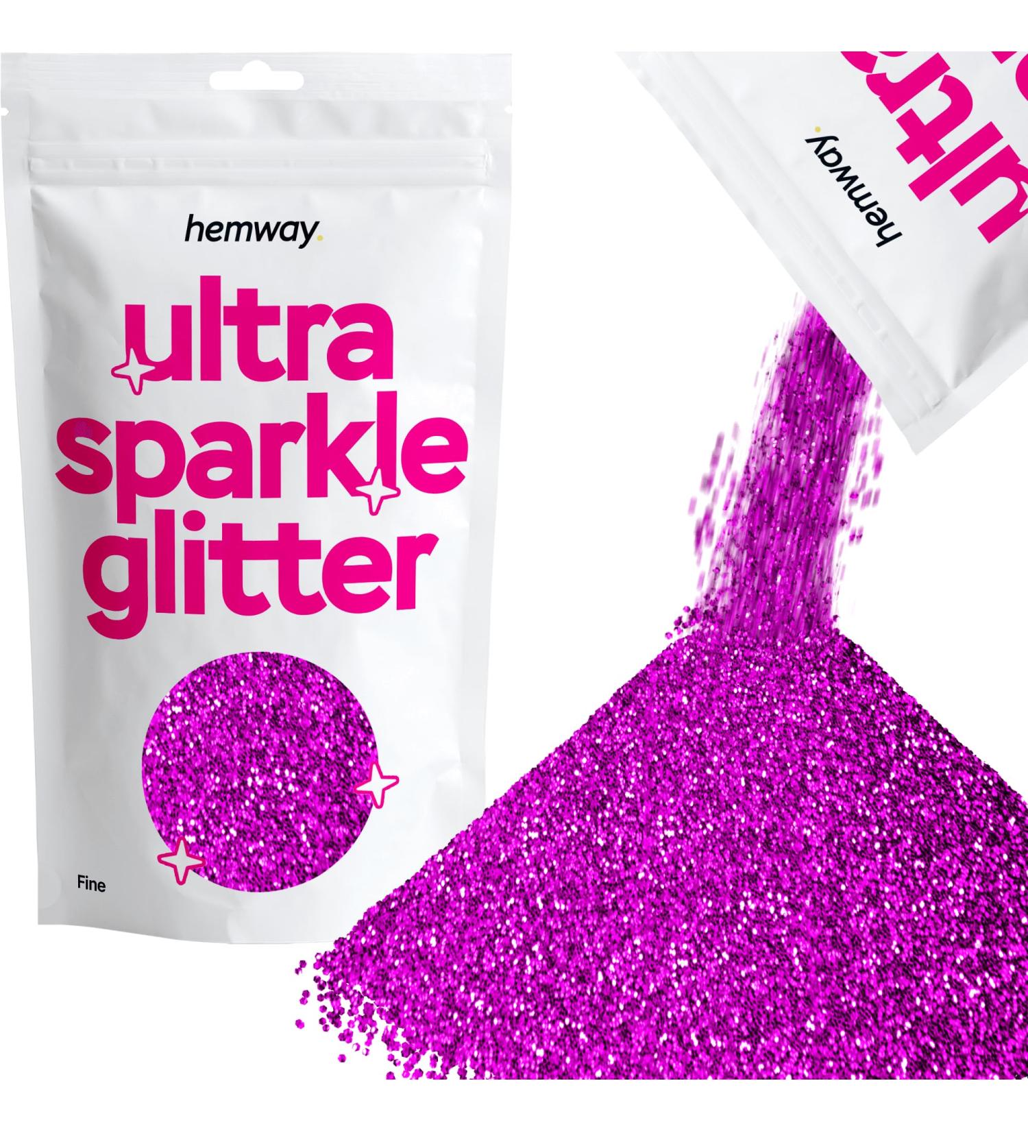 Hemway Fine Fuchsia Glitter 100g - Cosmetic Safe Pink Glitter 1/64 Fine 0.4mm | Perfect for Crafts & Beauty - Buy Online on GoSupps.com