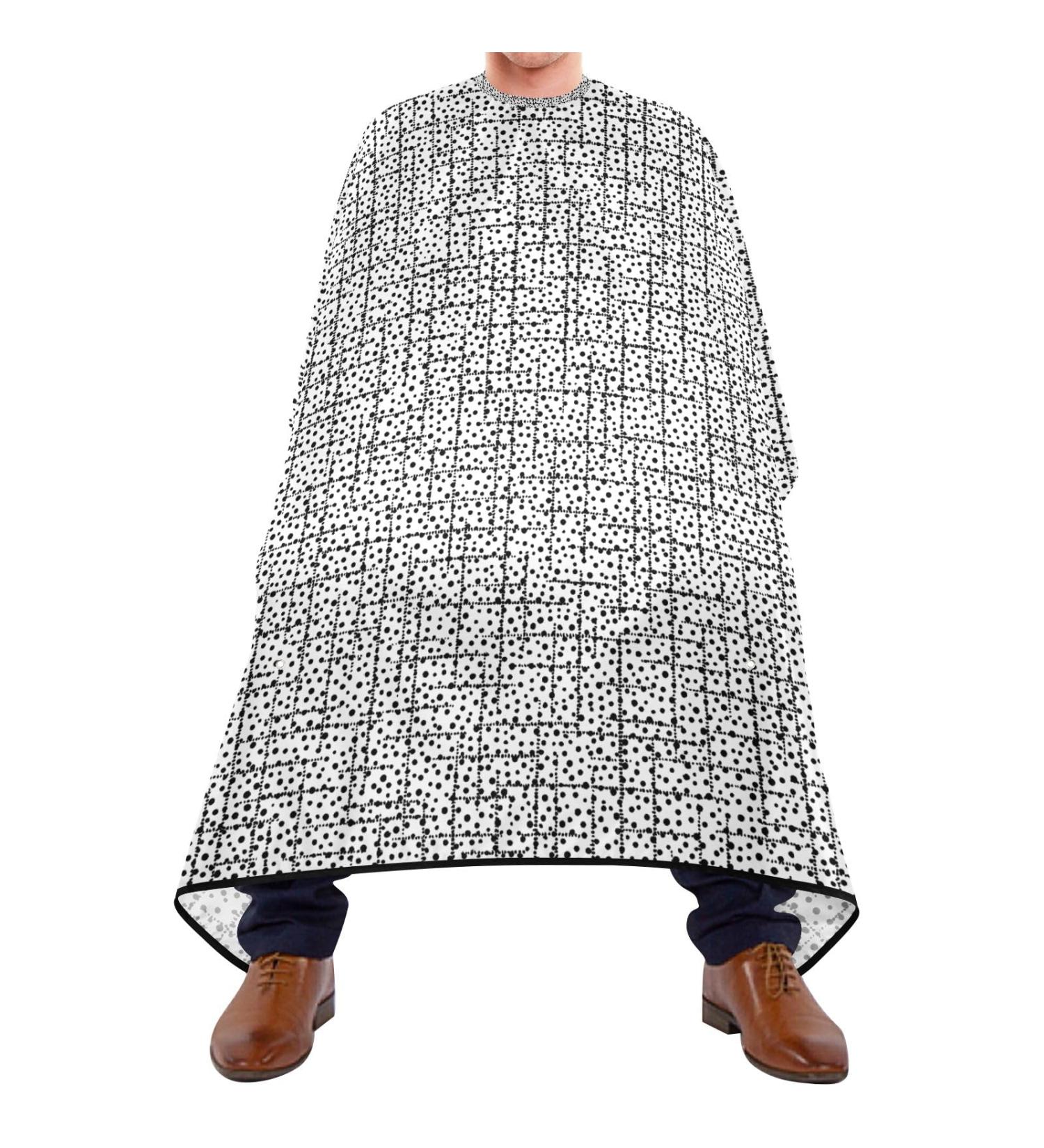 Waterproof Barber Cape - Stylish White & Black Cheetah Haircut Bib for Men & Women | Premium Hair Cutting Cape - Buy Online on GoSupps.com