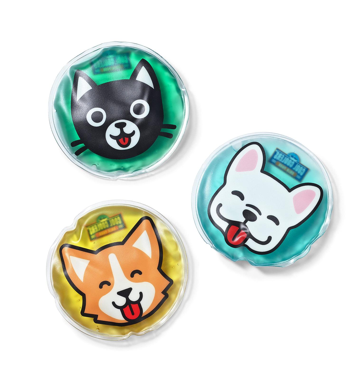 Fit & Fresh Cool Coolers Children's Boo Boo Gel Ice Pack 3 Pack - Cats & Dogs Assorted - Reusable Cold Compress for Minor Injuries - Buy Online on GoSupps.com