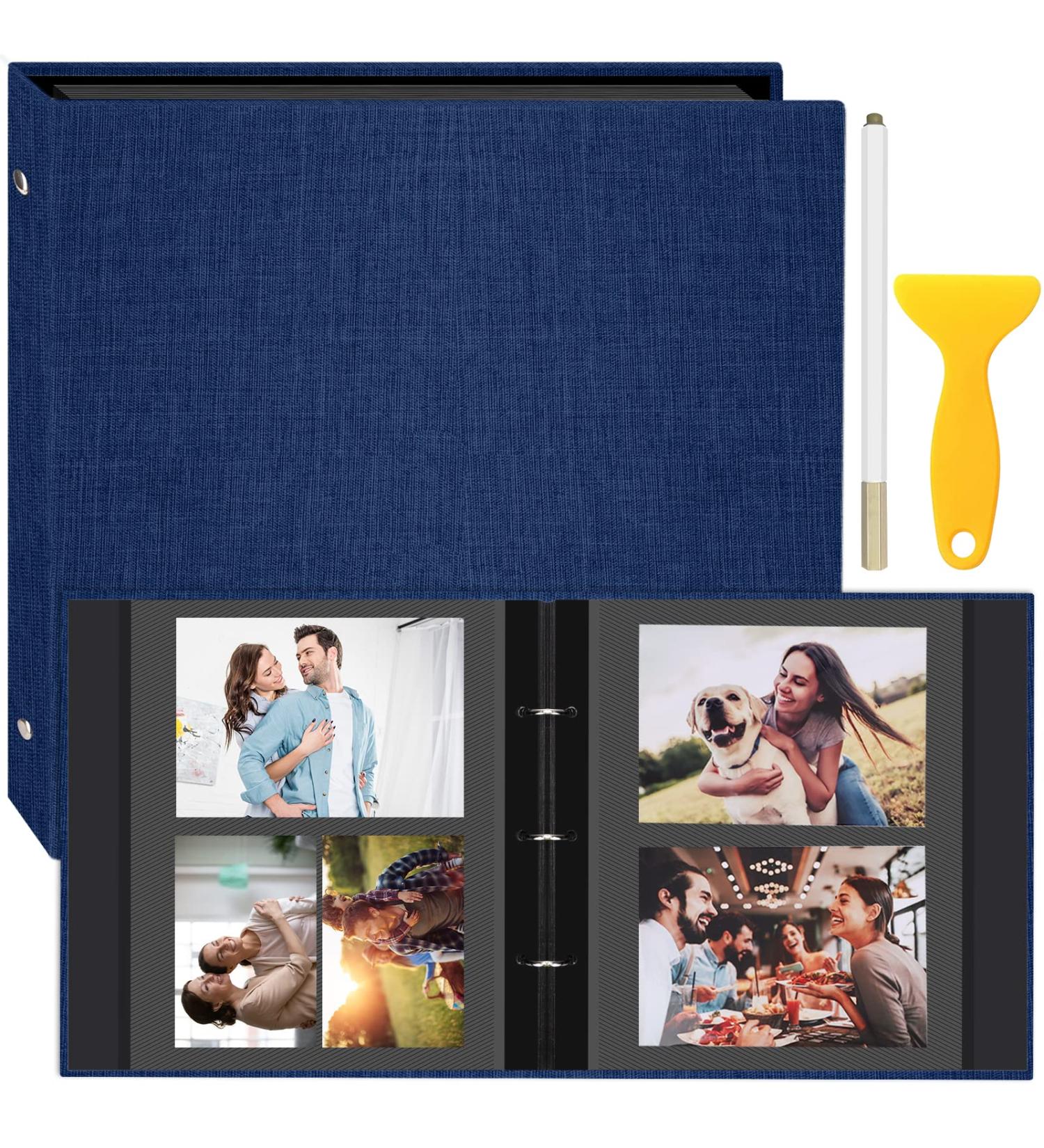 Zesthouse Self Adhesive Photo Album with 60 Pages | Scrapbook 3 Ring Binder | Holds Various Photo Sizes | Magnetic Picture Book with Writing Space | Ideal for Family, Wedding, Baby | Includes Metallic Pen - Buy Online on GoSupps.com