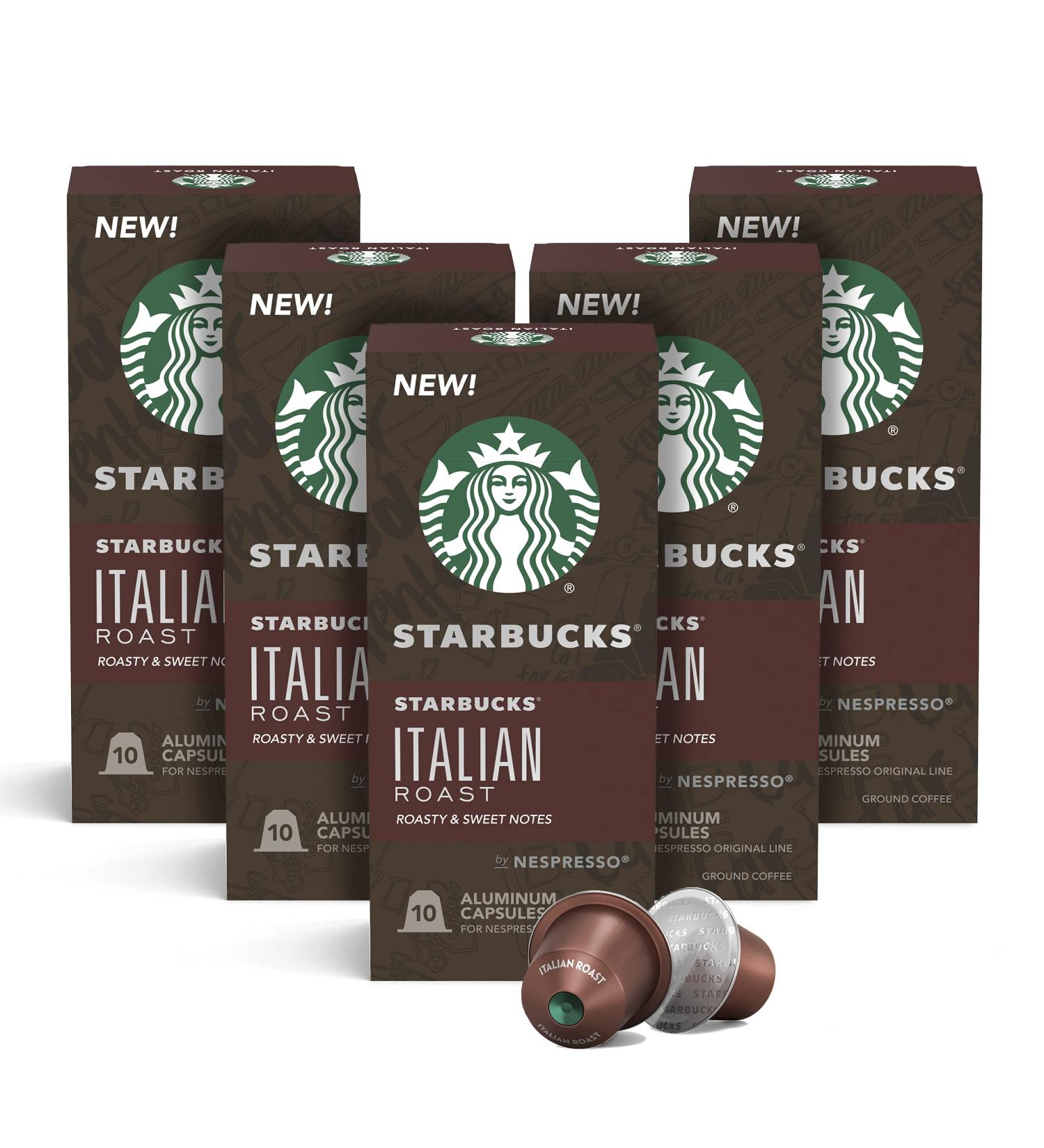 Starbucks by Nespresso Italian Roast Coffee - 50 Count Capsules | Dark Roast, Original Line Compatible - Buy Online on GoSupps.com
